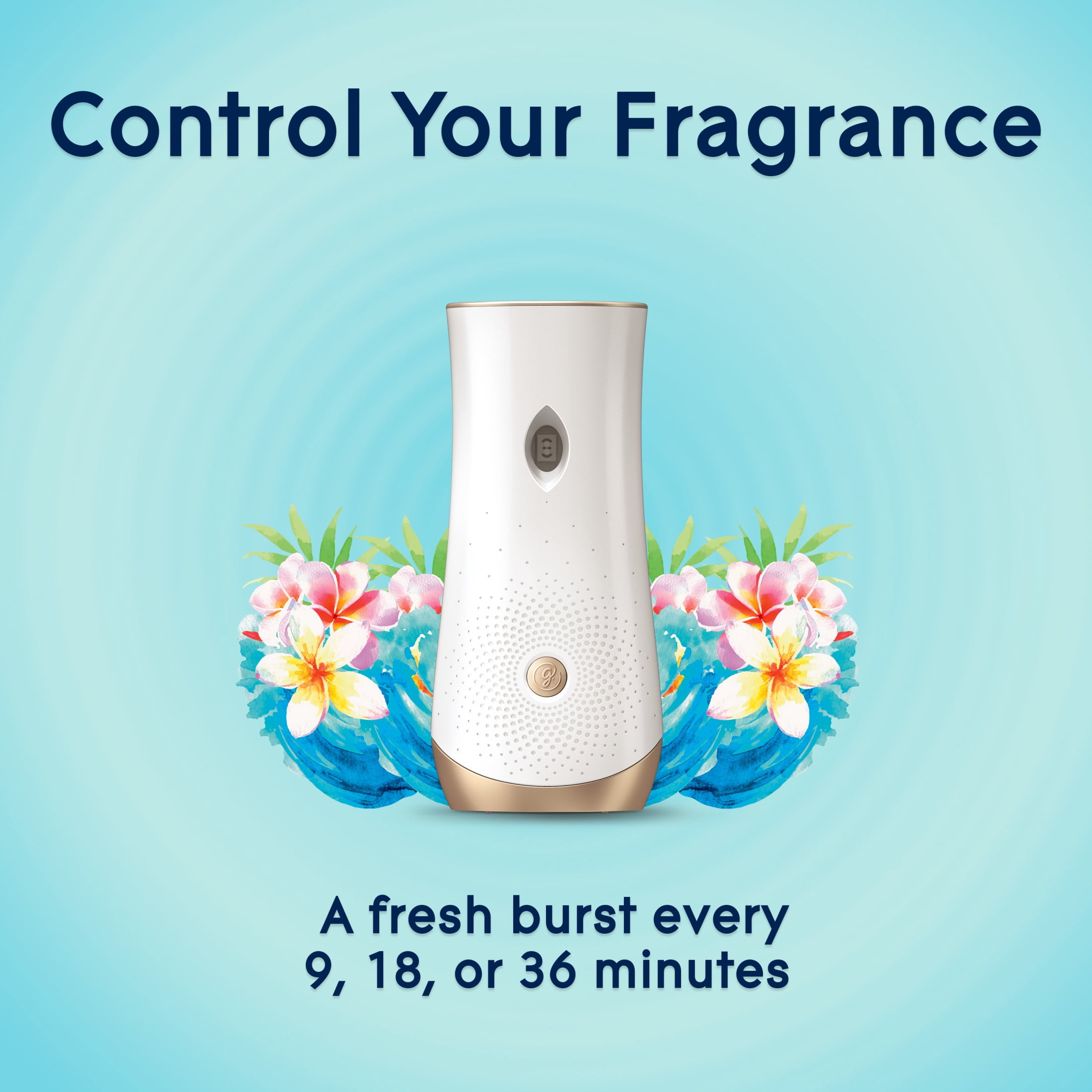 Glade Automatic Spray Air Freshener Refills, Essential Oil Infused Fragrance, Aqua Waves (6.2 oz, 2 Count) bqo1x