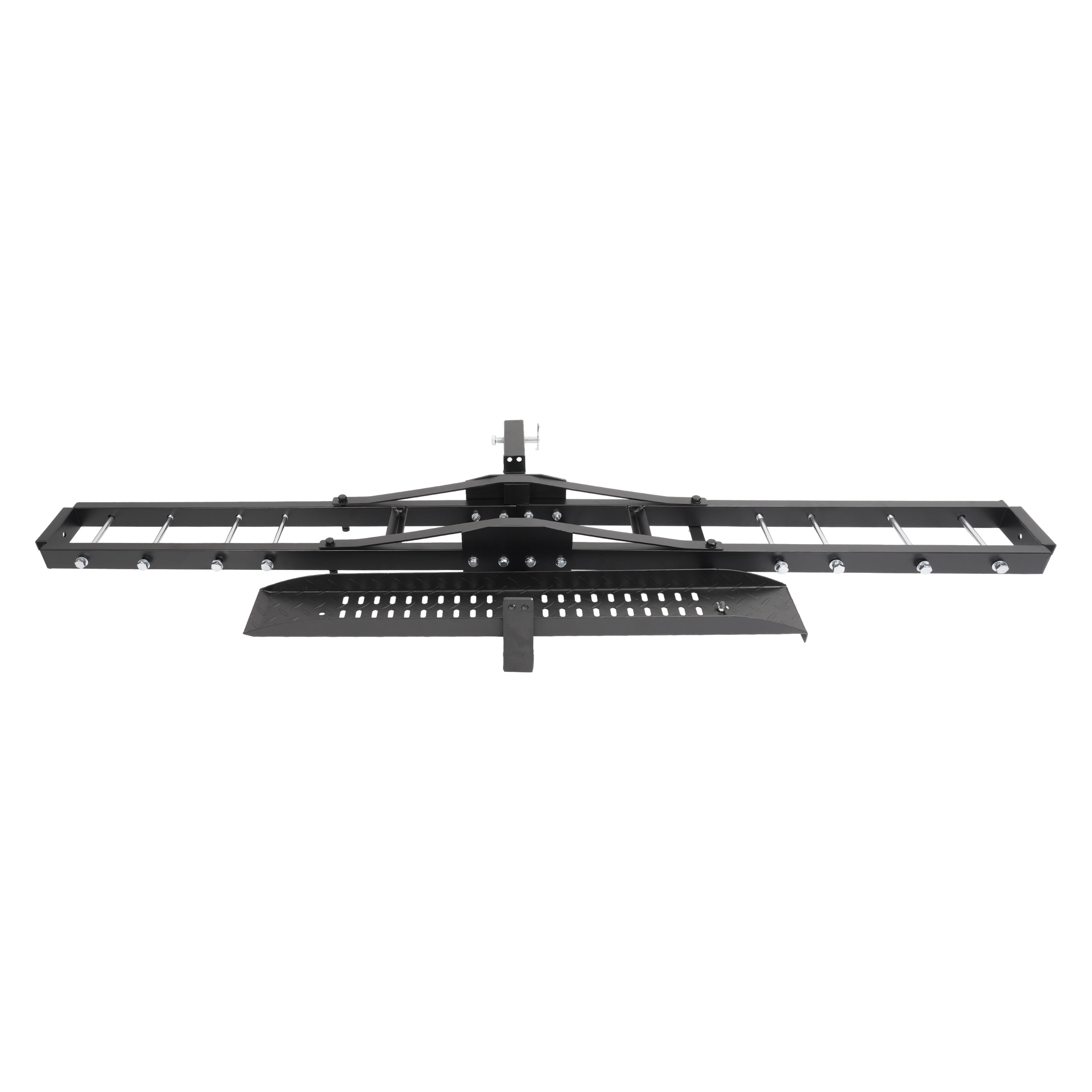 Kojem Motorcycle Dirt Bike Hitch Carrier Rack with Loading Ramp (Black, 500 lb Capacity) zb8pp