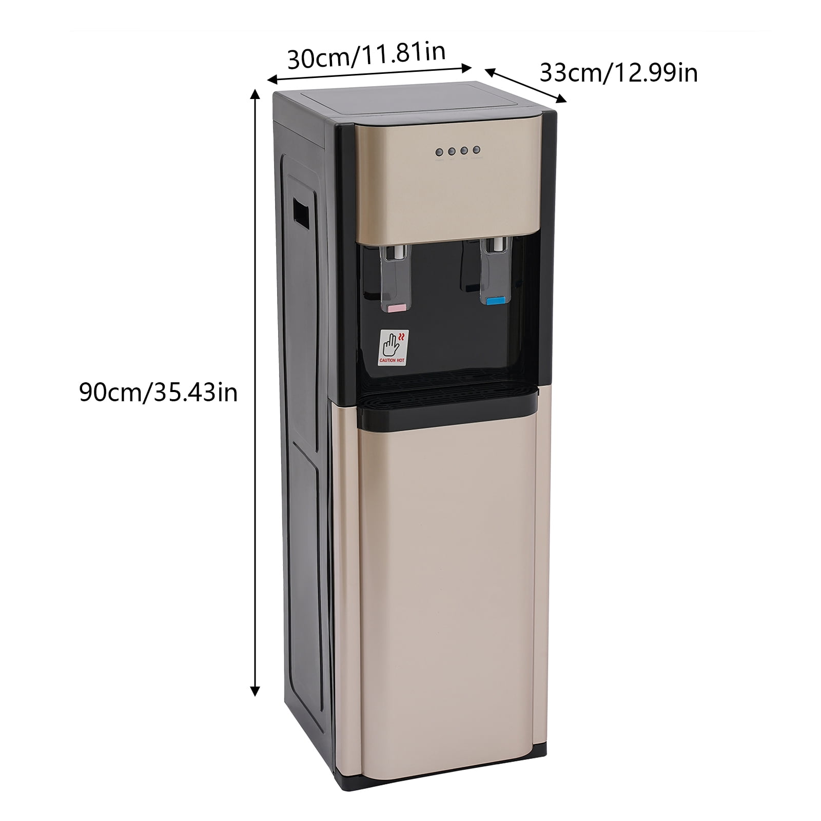 Generic Floor Standing Water Dispenser Bottom Loading Hot and Cold Drinking Machine (Gold, 5.28 Gallon) kn9u8