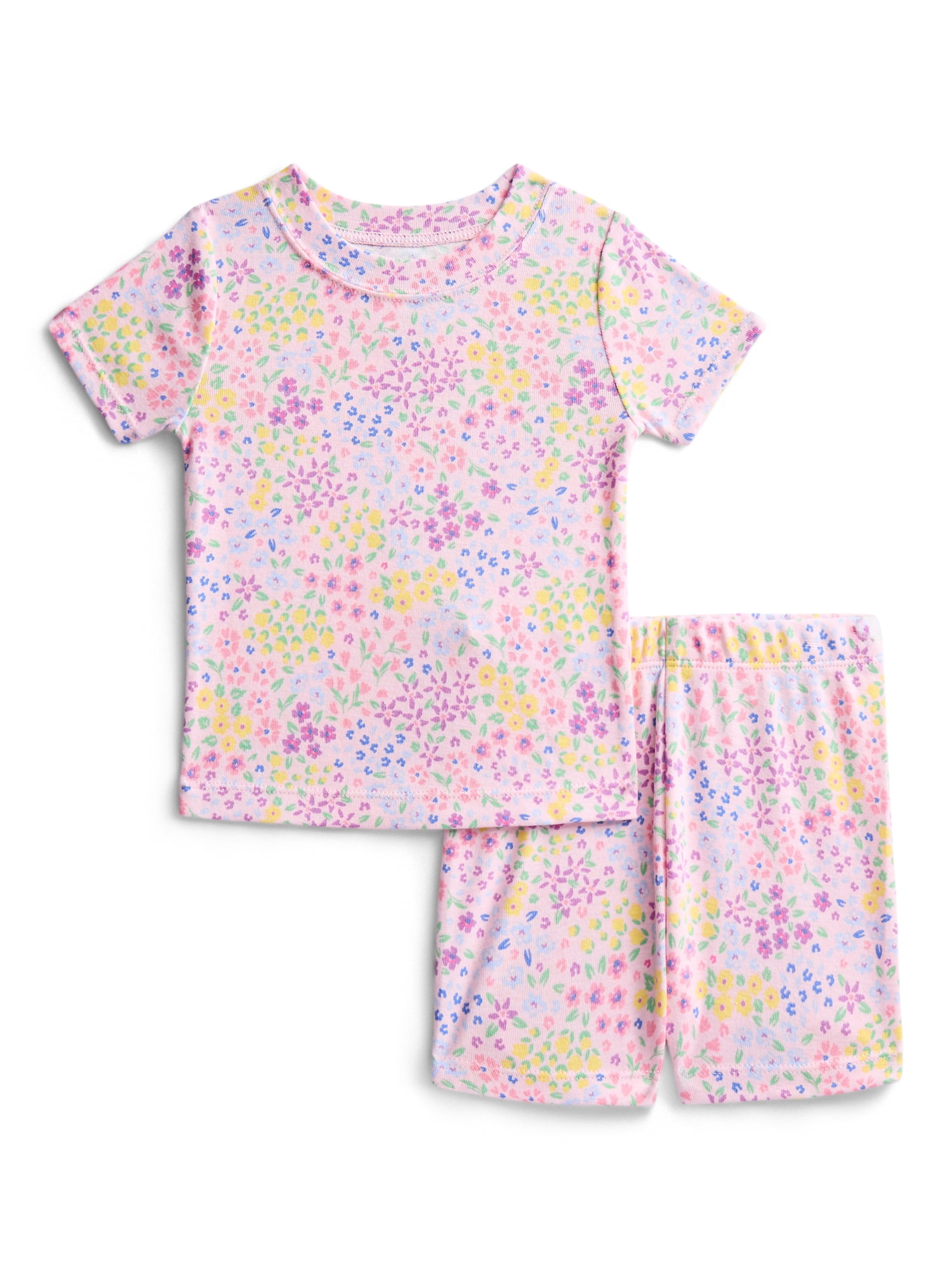 Wonder Nation Toddler Girls Cotton Pajama Set Short Sleeve Tee and Shorts (Pink, 2T) abzca