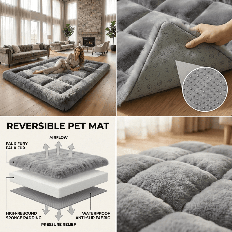 ComfortCloud Foldable Floor Mattress, Plush Memory Foam Sleeping Pad for Guest Room and Camping (Grey, 75 in x 54 in) x8dg4
