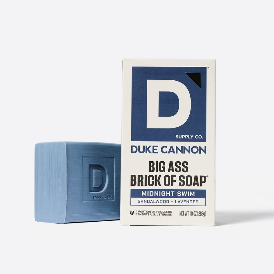 Duke Cannon Big Ass Brick of Soap for Men, Midnight Swim, Long-lasting Triple Milled Bar (10 oz) stpdy