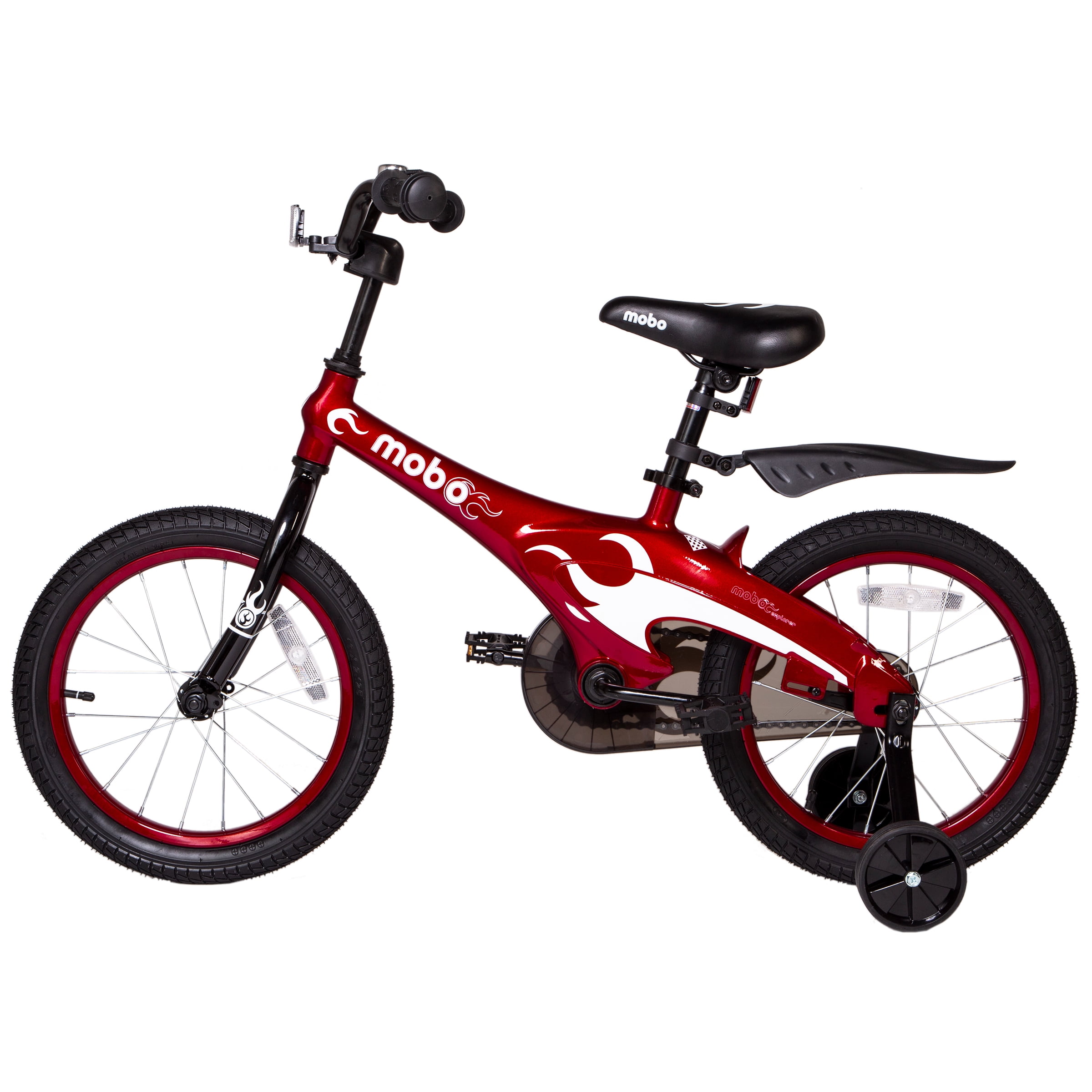 Mobo Lite Kids Bicycle with Training Wheels, Adjustable Handlebars and Seat (Red, 16 in) t54zk