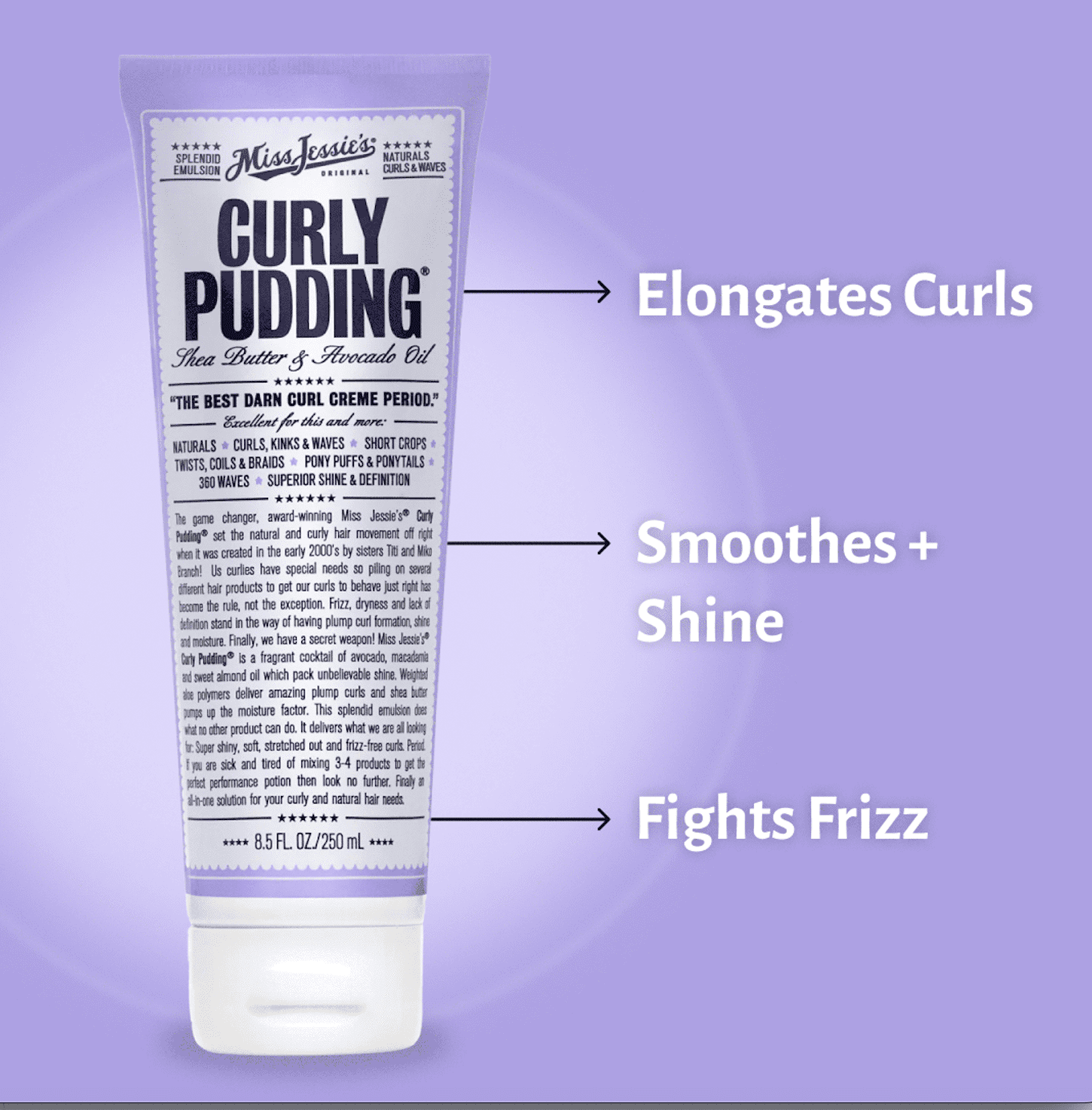Miss Jessie's Curly Pudding Hair Styling Cream for Defined Curls (8.5 oz) k7l4w