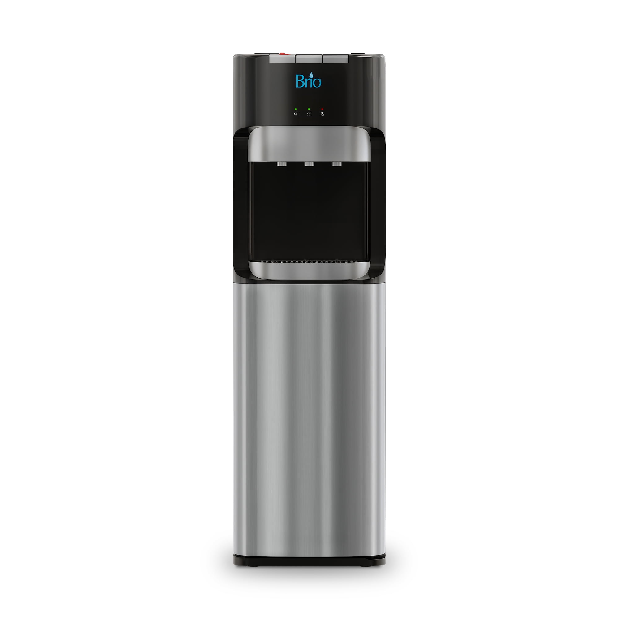 Brio Bottom Load Water Cooler Dispenser with Hot, Cold, and Room Temperature Settings (Silver, 41.4 in) mrpmu