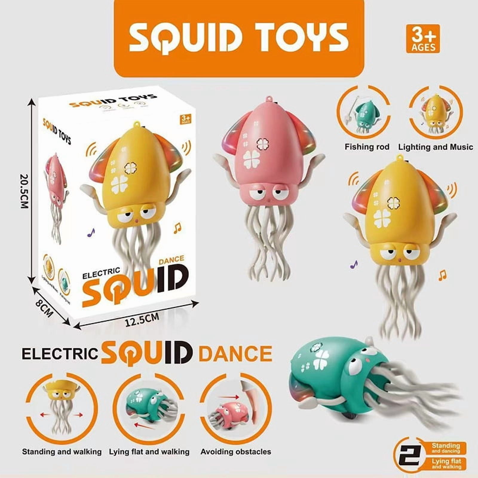 DIDUBUY Electric Dancing Octopus Crawling Toy with LED Lights and Music (Pink, 1 Pack) 0b2eq