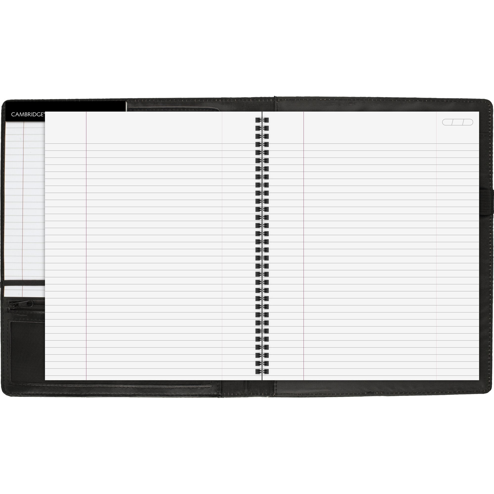 Mead Cambridge Limited Faux Leather Refillable Notetaker, Professional Business Notebook (Black, 8.5 in x 11 in) zd48y