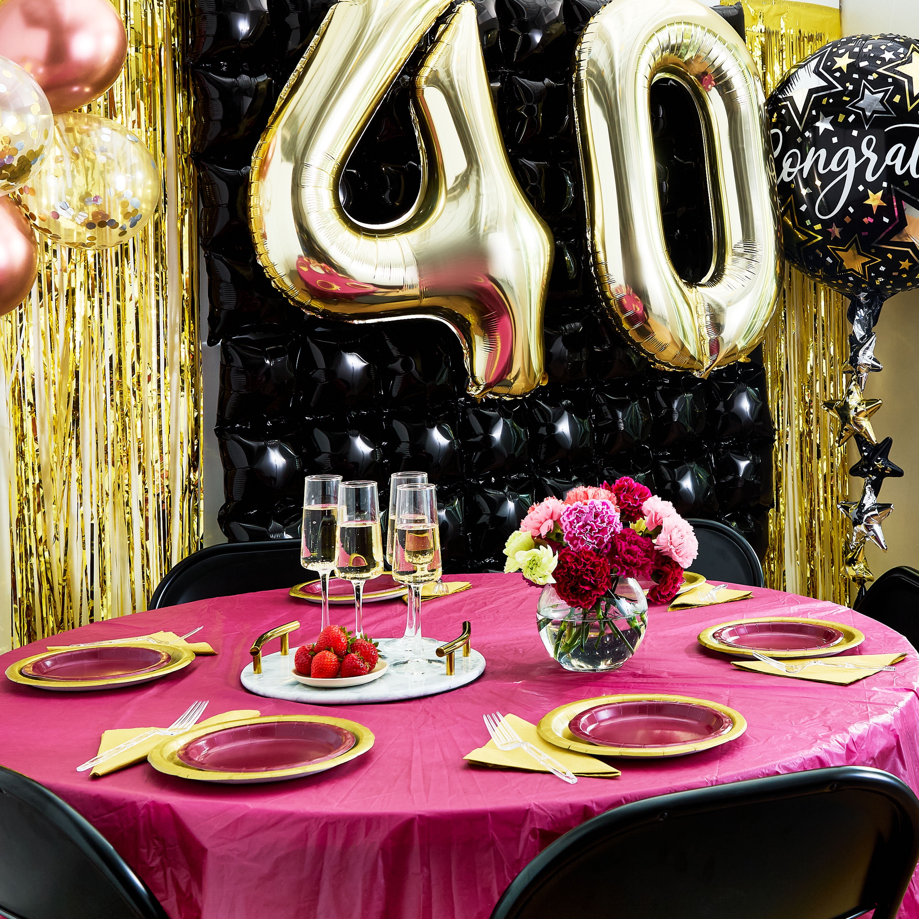 Way To Celebrate Foil Confetti Balloons, Decorative Party Supplies (Silver/Gold, 5 Count, 12 in) h9lhg