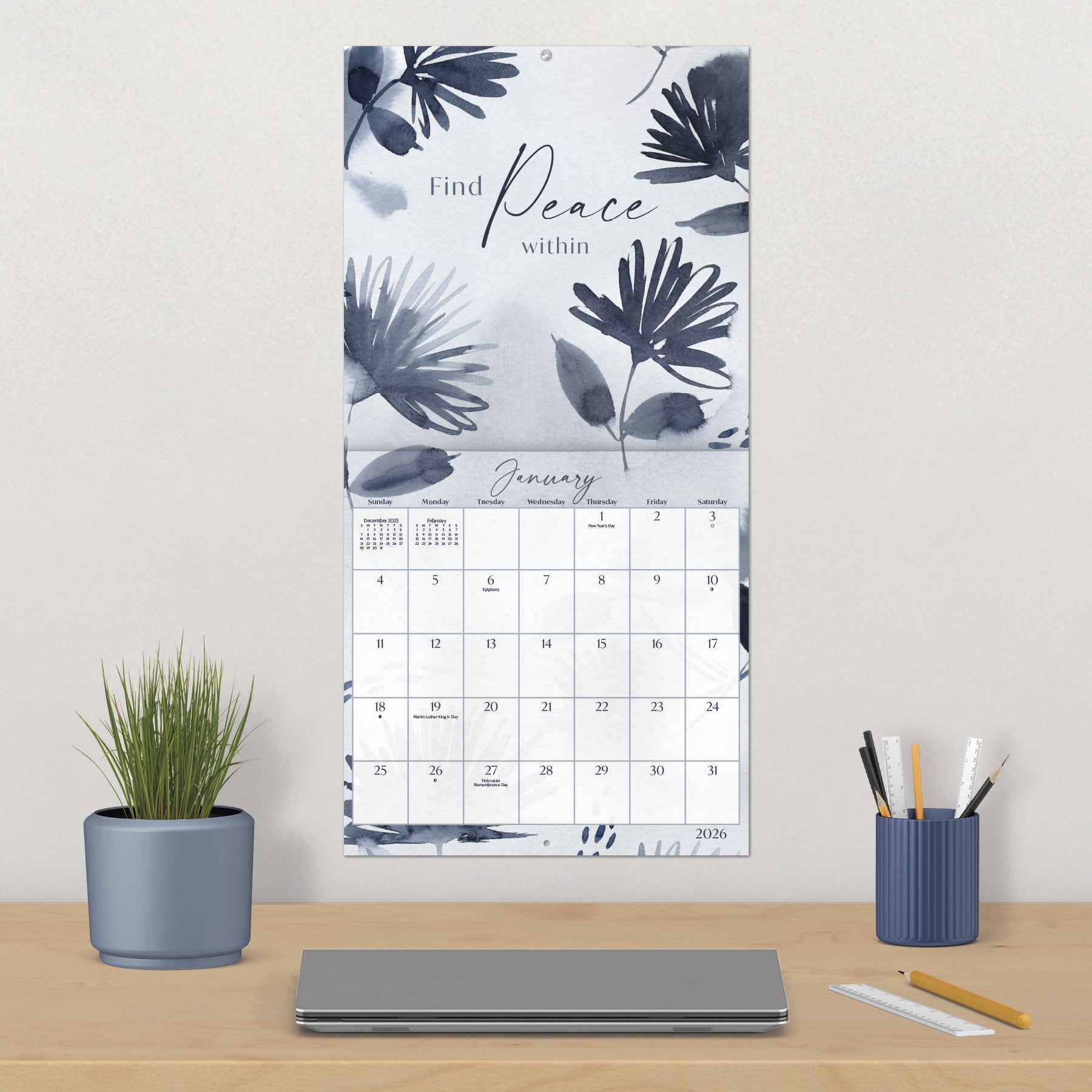 Trends International Whisper Song Stephanie Ryan 2026 Wall Calendar and 2026-2027 Pocket Planner Bundle (2-Piece Set) k8b81