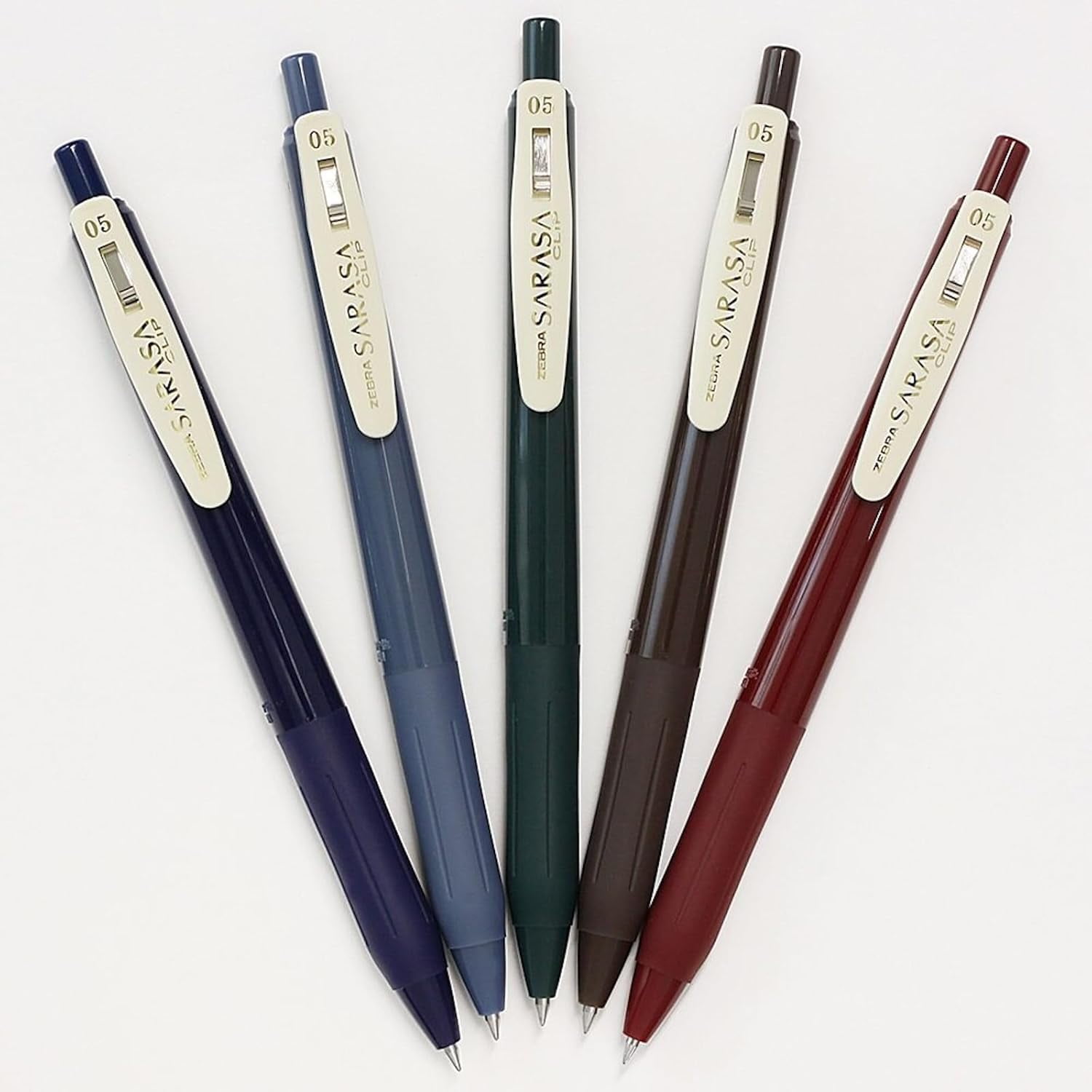 Zebra Sarasa Clip Vintage Gel Retractable Pens (Assorted Dark Colors, 5-Pack) dbner