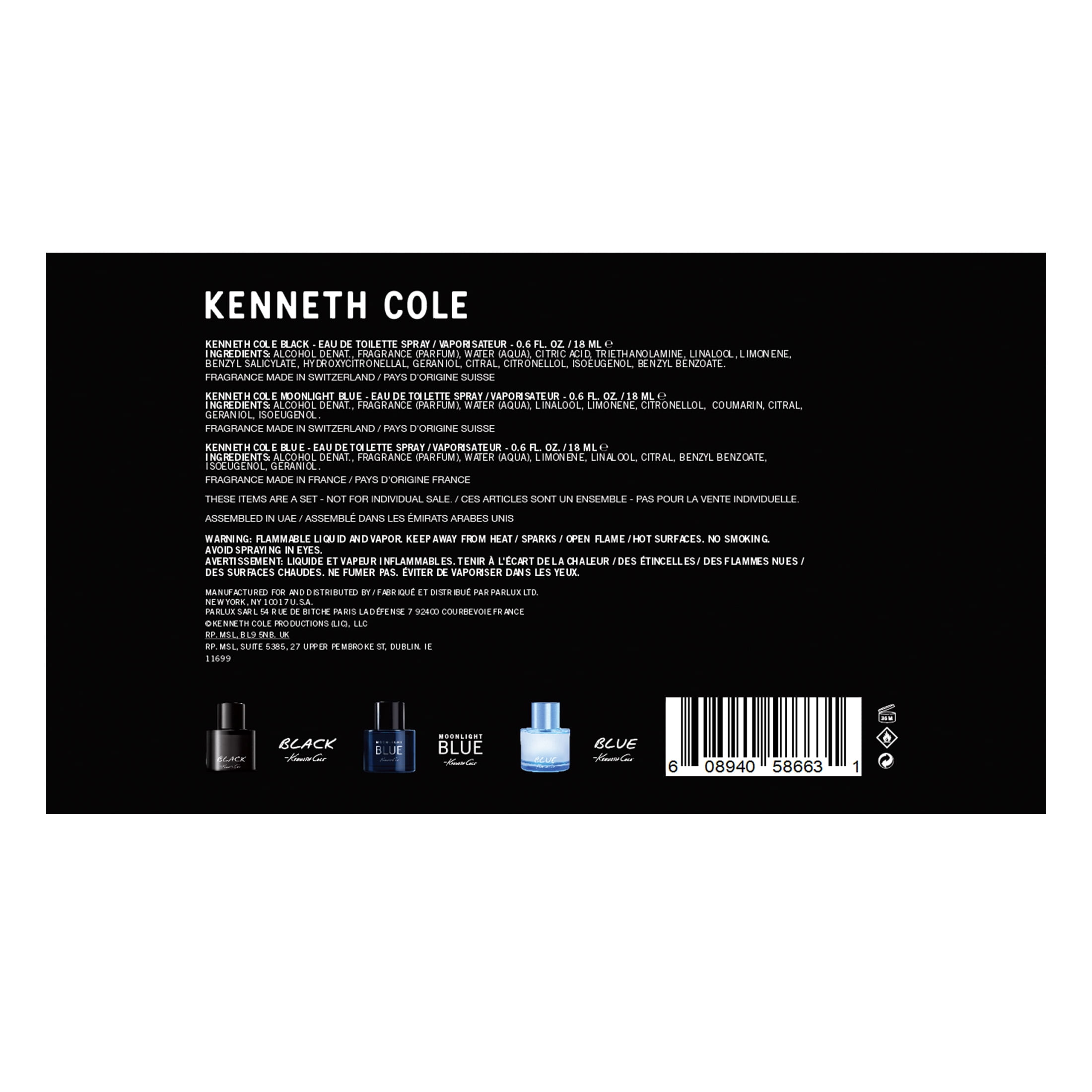Kenneth Cole Men's Cologne Travel Spray Gift Set (3 Piece Set, 1.8 fl oz) c9bvg