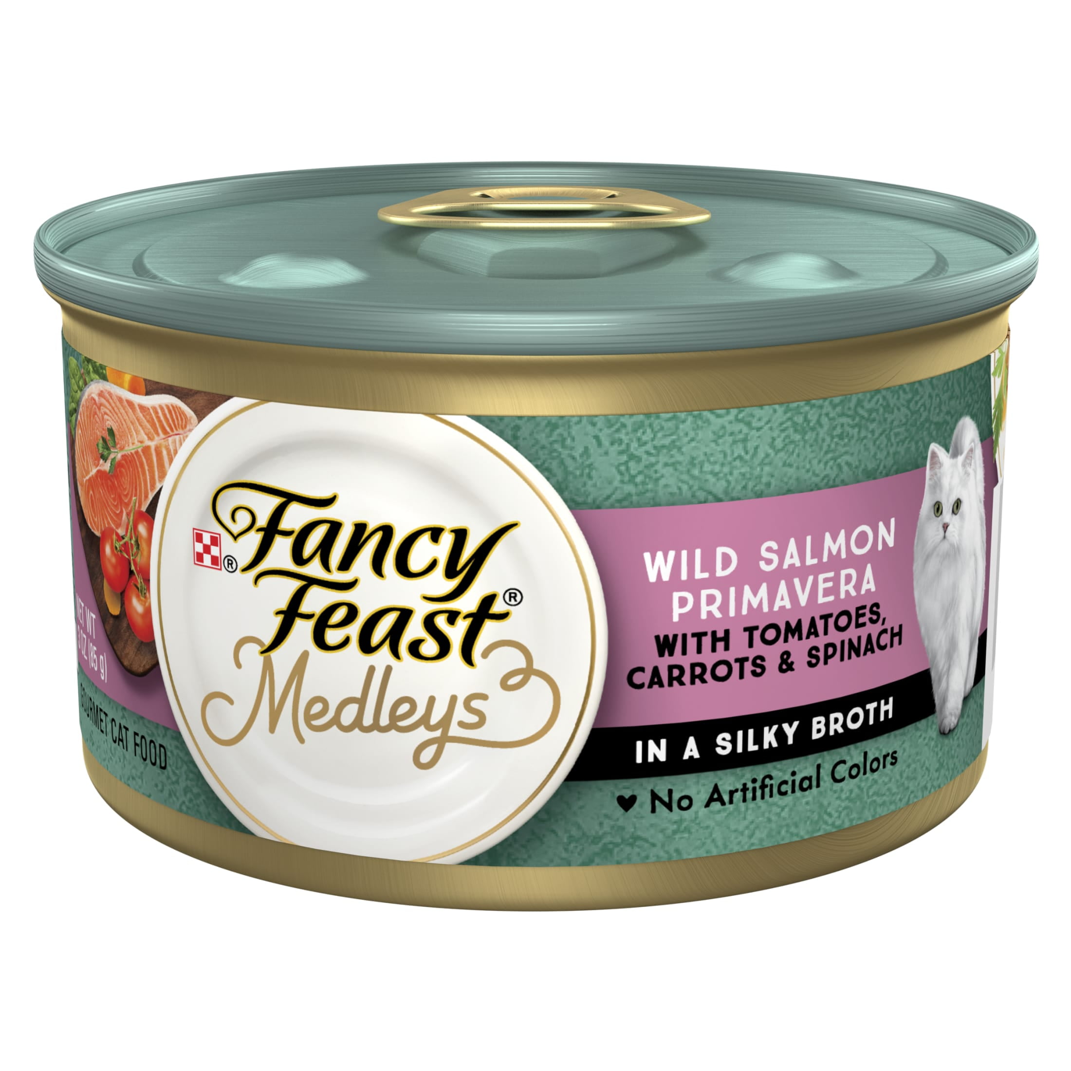 Fancy Feast Medleys Salmon Primavera Wet Cat Food (Salmon, 3 oz) hnb04