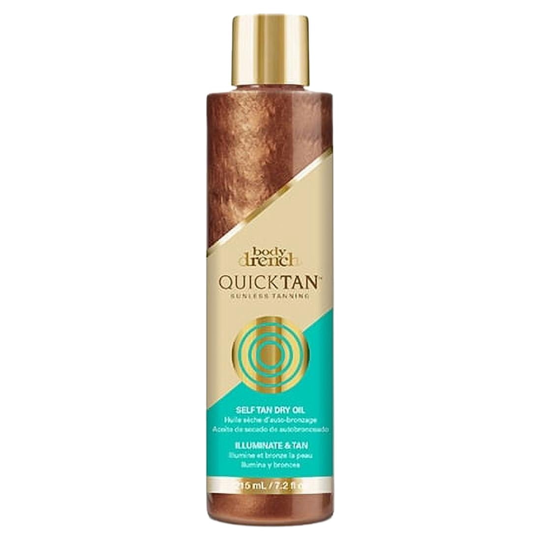 Body Drench Quick Tan Sunless Tanning Dry Oil for Bronze Glowing Skin (7.2 oz) 56dkt