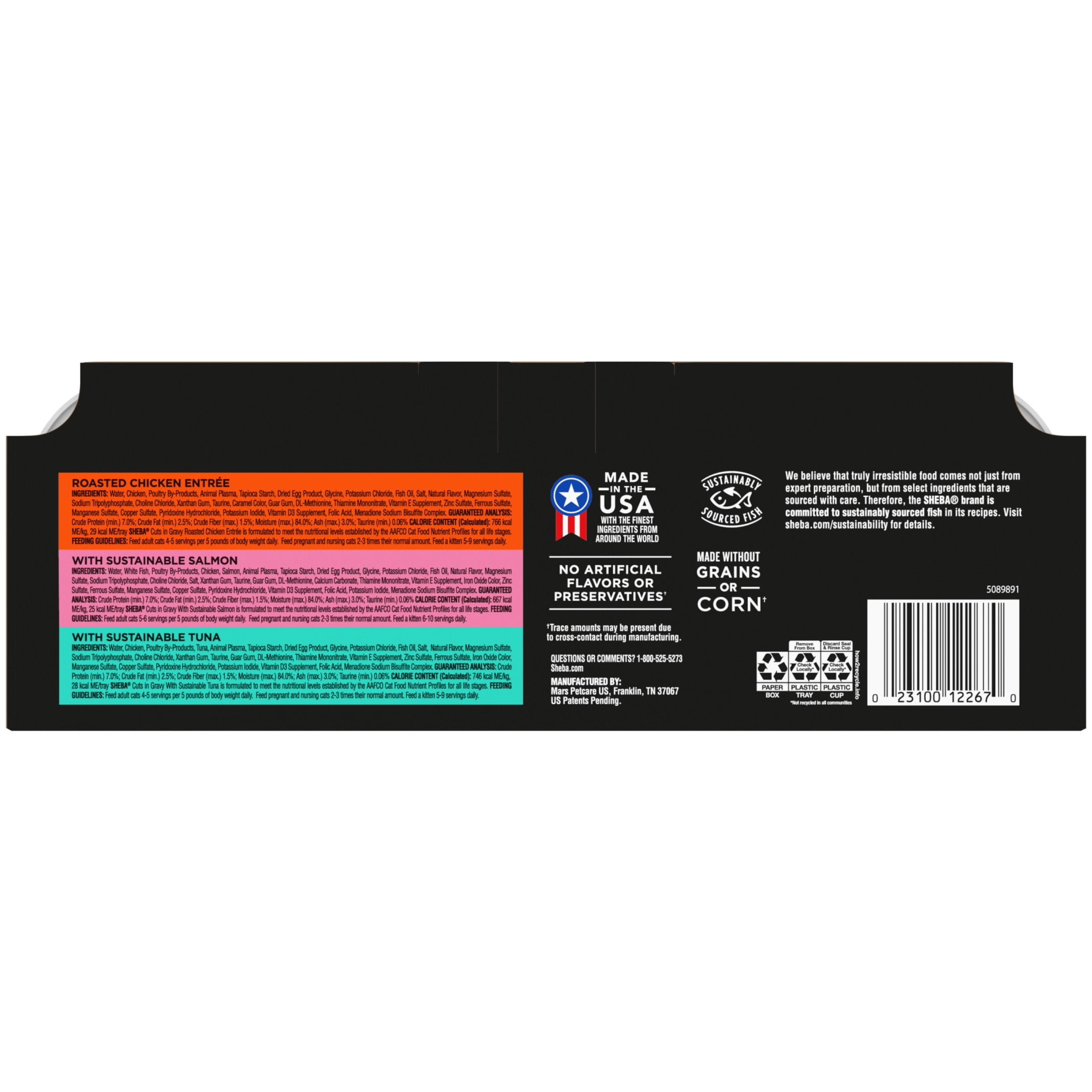 SHEBA Wet Cat Food Cuts in Gravy with Sustainable Tuna (2.6 oz Twin-Pack) 4p4ls