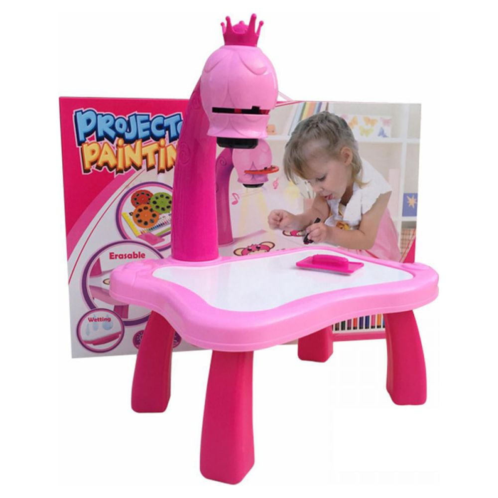 Miyanuby Magnetic Drawing Board Projector Set for Kids (Pink, 9.8 in x 8.3 in) bo89k