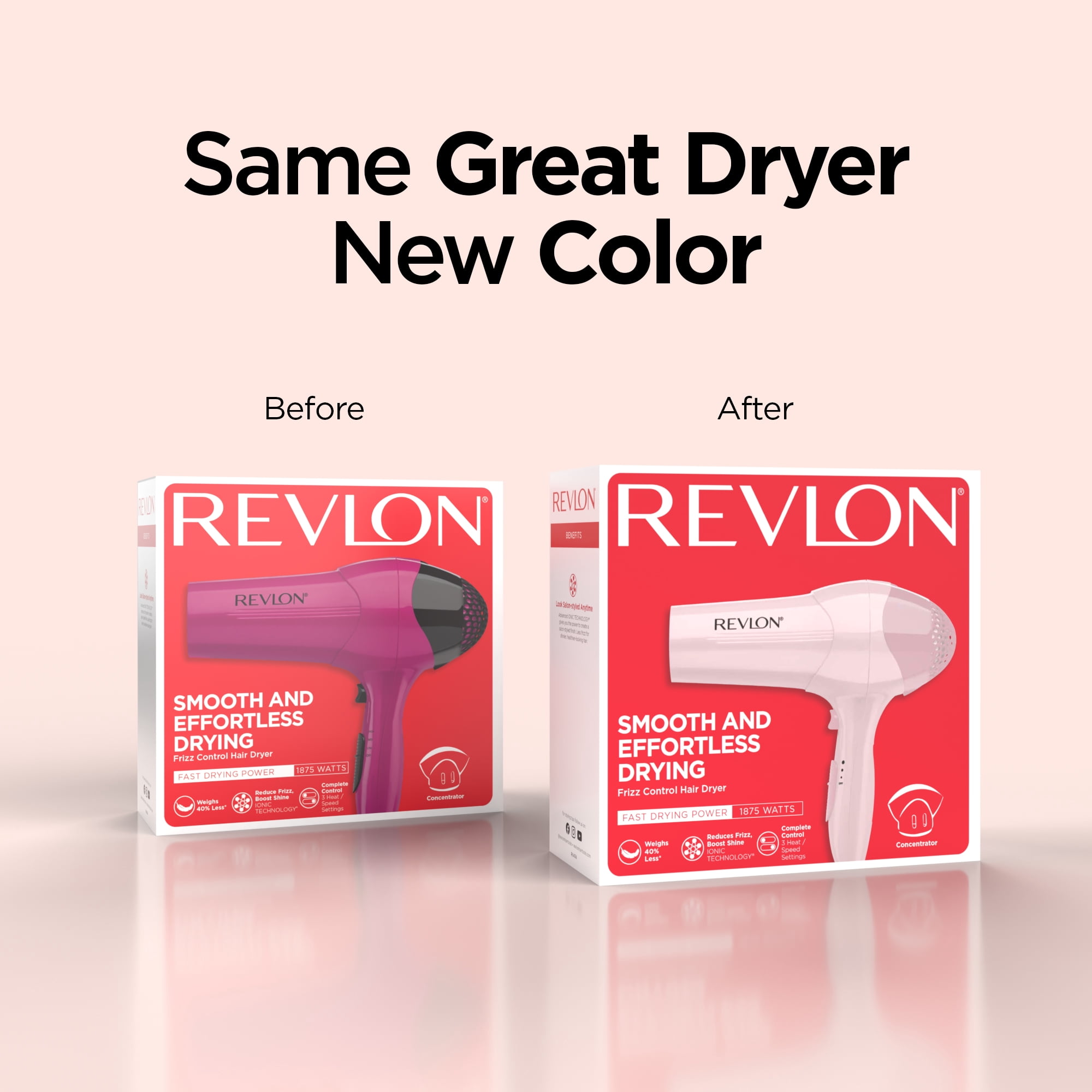 Revlon Essentials Frizz Control Ionic Hair Dryer (Light Pink, 1875 Watts) x2fqk