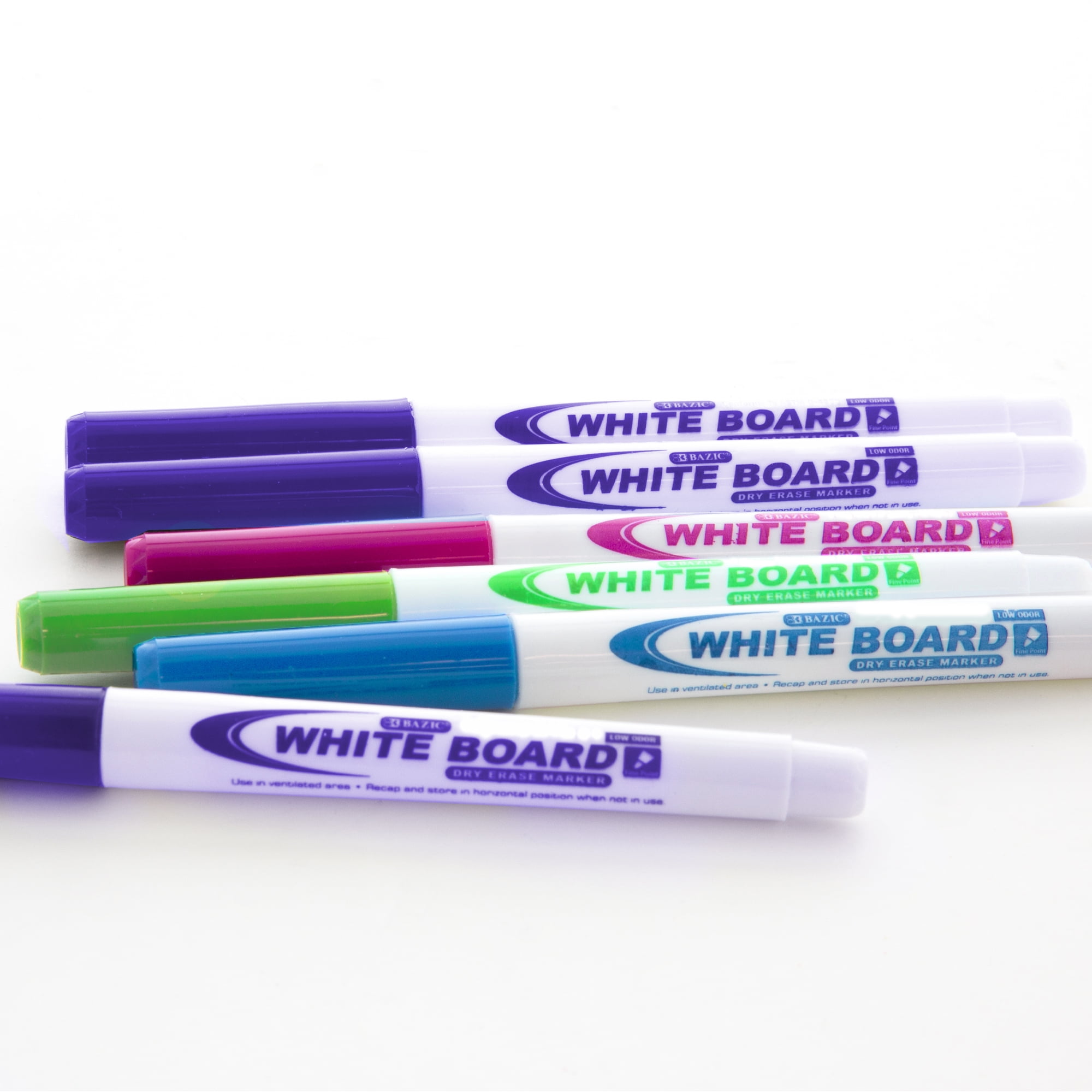 BAZIC Dry Erase Markers Fine Tip Vivid Ink (Assorted Colors, 96-Pack) 3o5dt