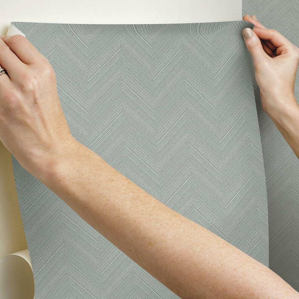 RoomMates Herringbone Weave Peel and Stick Wallpaper (Beige, 28.29 sq ft) 0rw7g