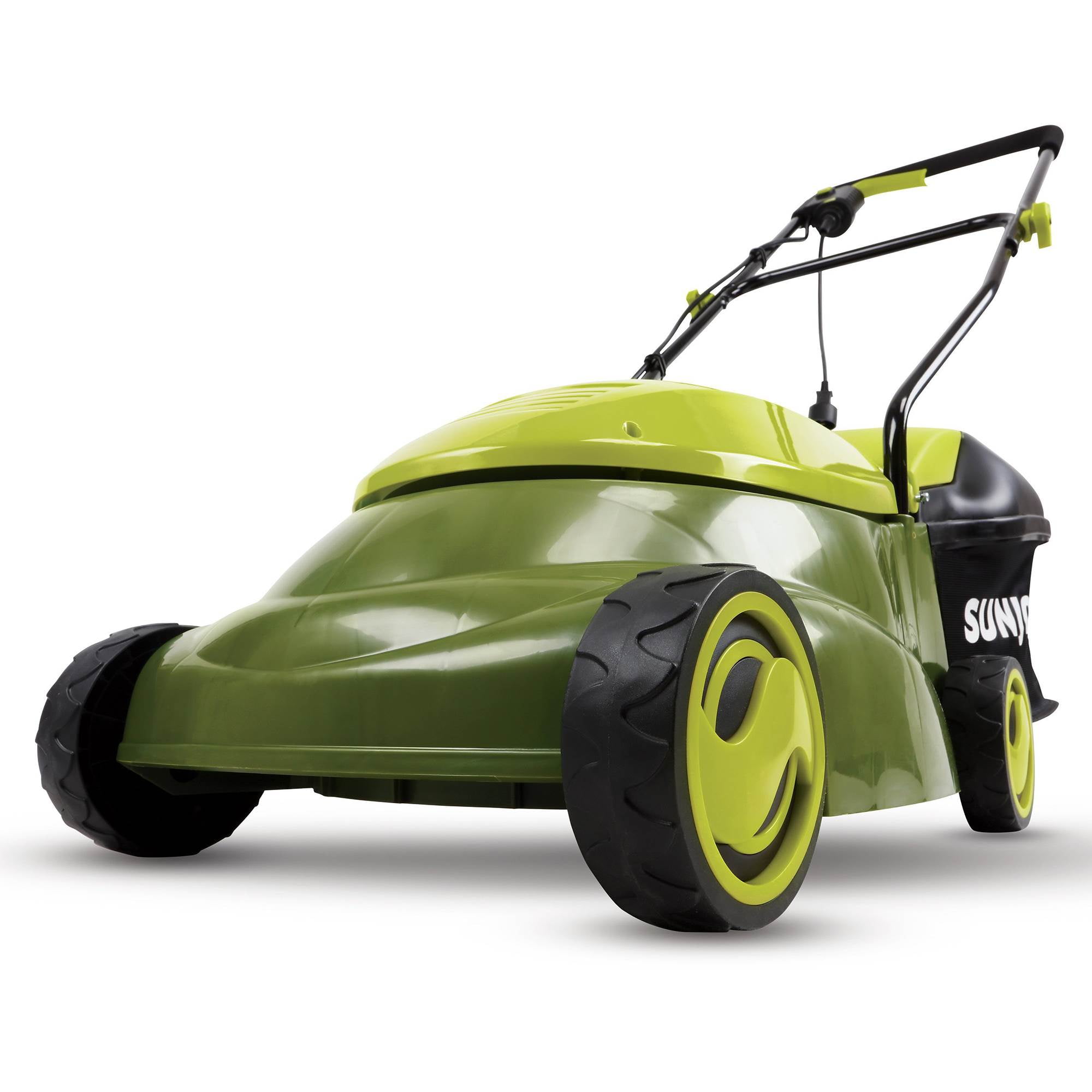 Sun Joe Electric Walk Behind Lawn Mower and Mulcher (Green, 17 in) ue9yu