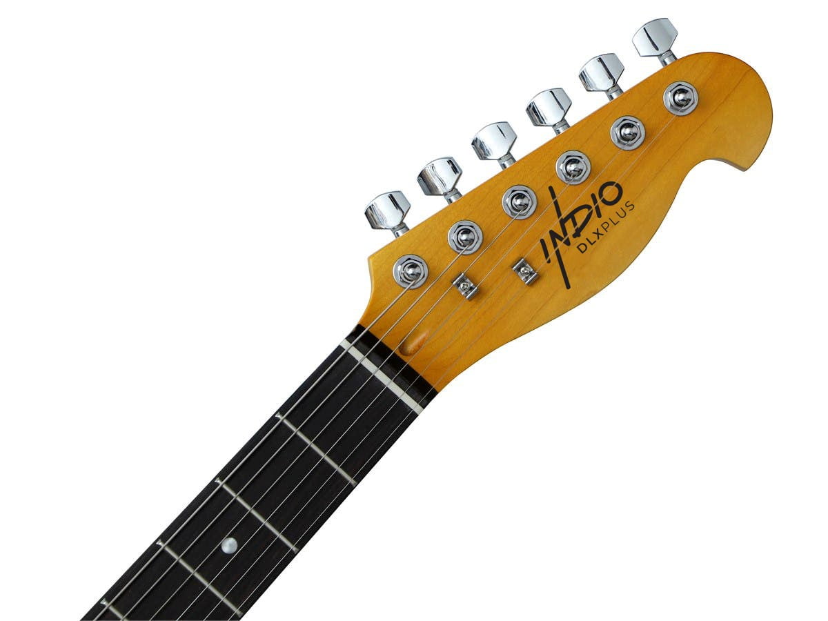 Monoprice Indio Retro DLX Plus Electric Guitar (Cherry Burst, Solid Ash Body, Maple Neck, Includes Gig Bag) zhubr - Image 3