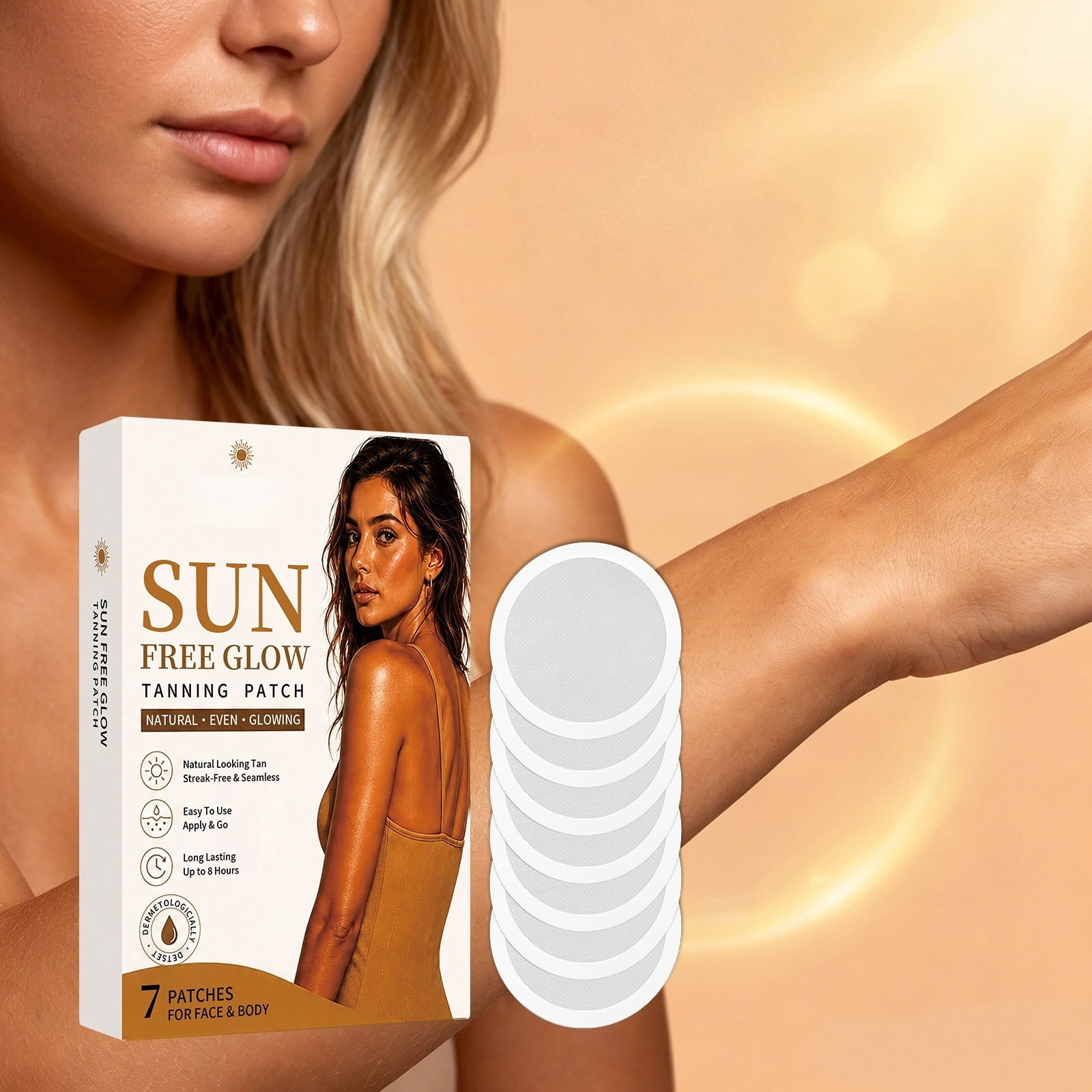 SZBAOAN Transdermal Self-Tanning Patches (Natural Bronze Glow, 7-Pack) q5mp2