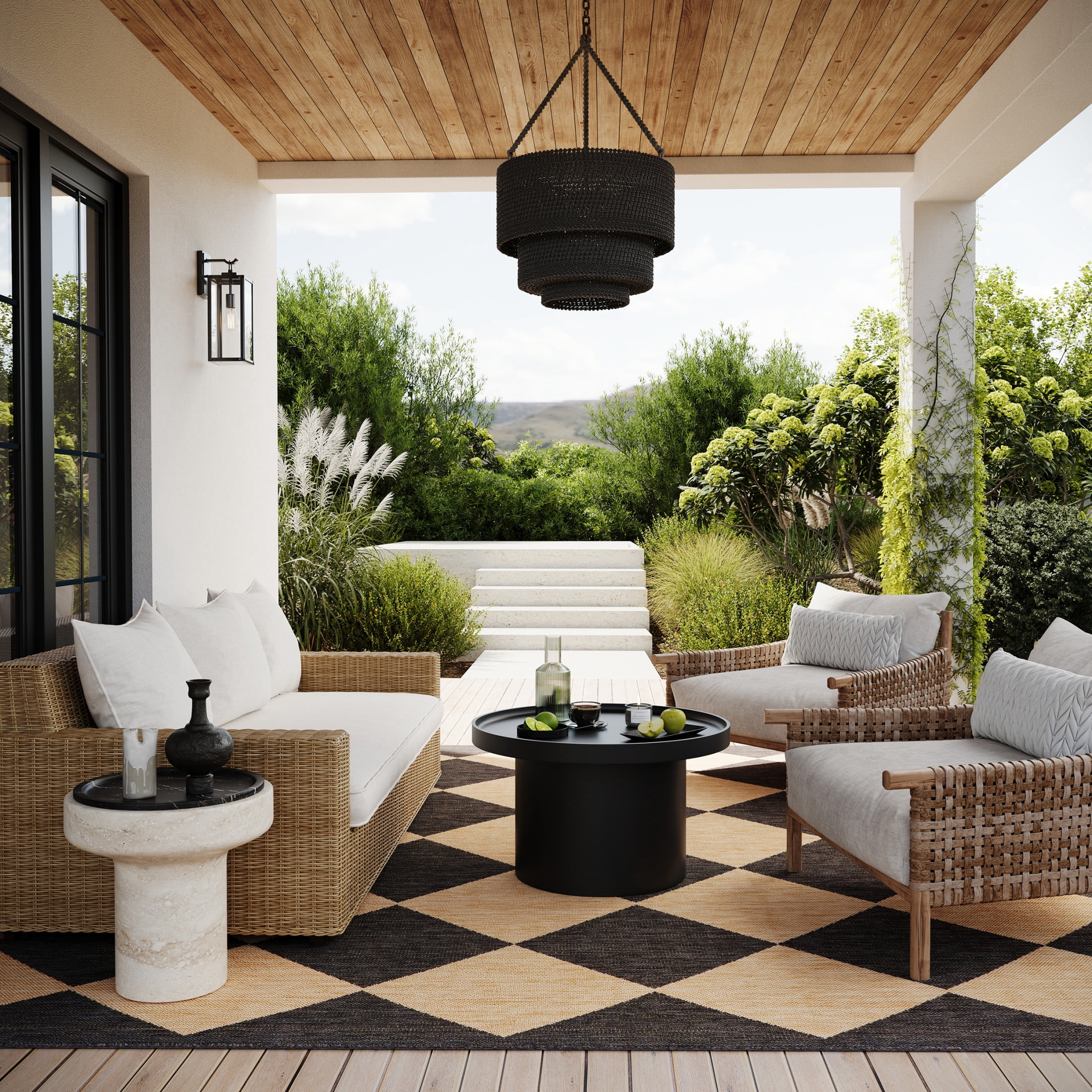 nuLOOM Sabina Diamond Trellis Indoor/Outdoor Area Rug (Dark Grey, 2 ft x 3 ft) 5sbbp