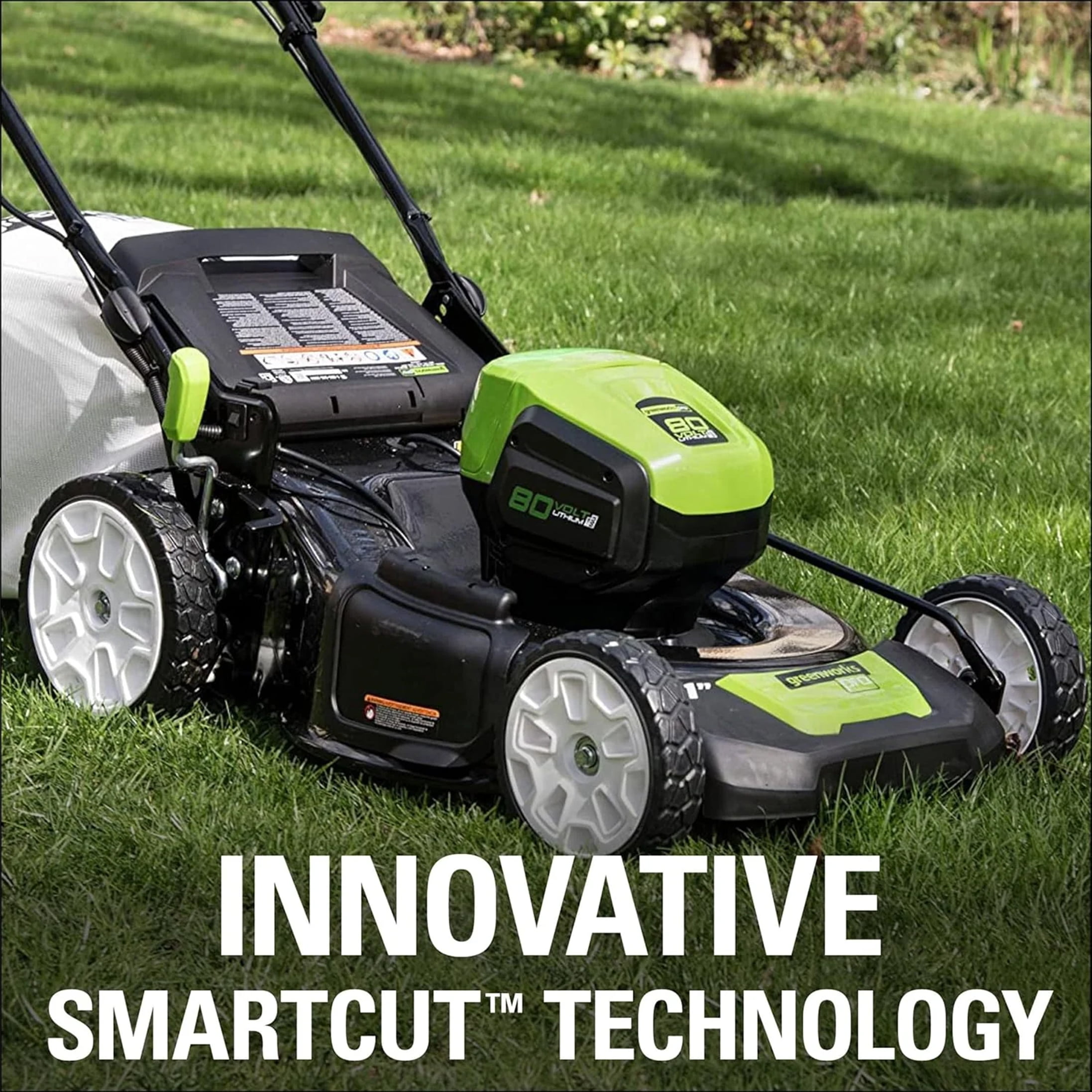Greenworks 80V 21-inch Cordless Push Lawn Mower with Two 2.0Ah Batteries and Charger (21 in) hkh1c