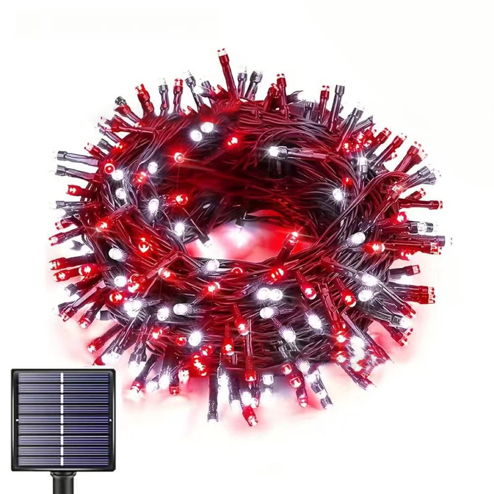LNOGEUPG Solar LED String Lights Outdoor Waterproof Decorative Lighting (Red, 21.3 ft) 3wmu7