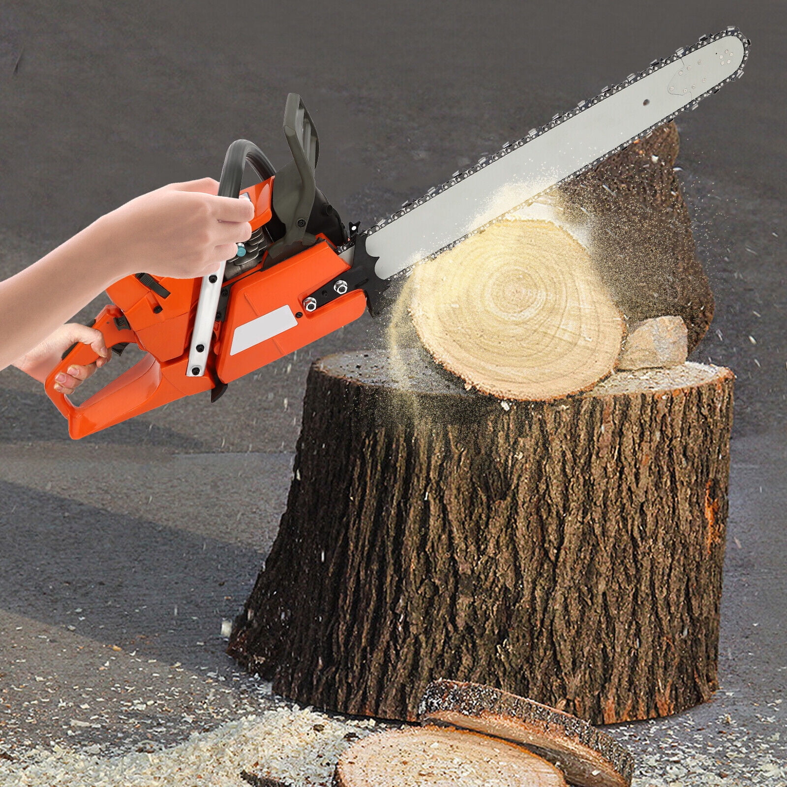 Generic 24 in 72CC Gas Chainsaw High-Power Wood Cutting Tool (Orange, 24 in) fldkm