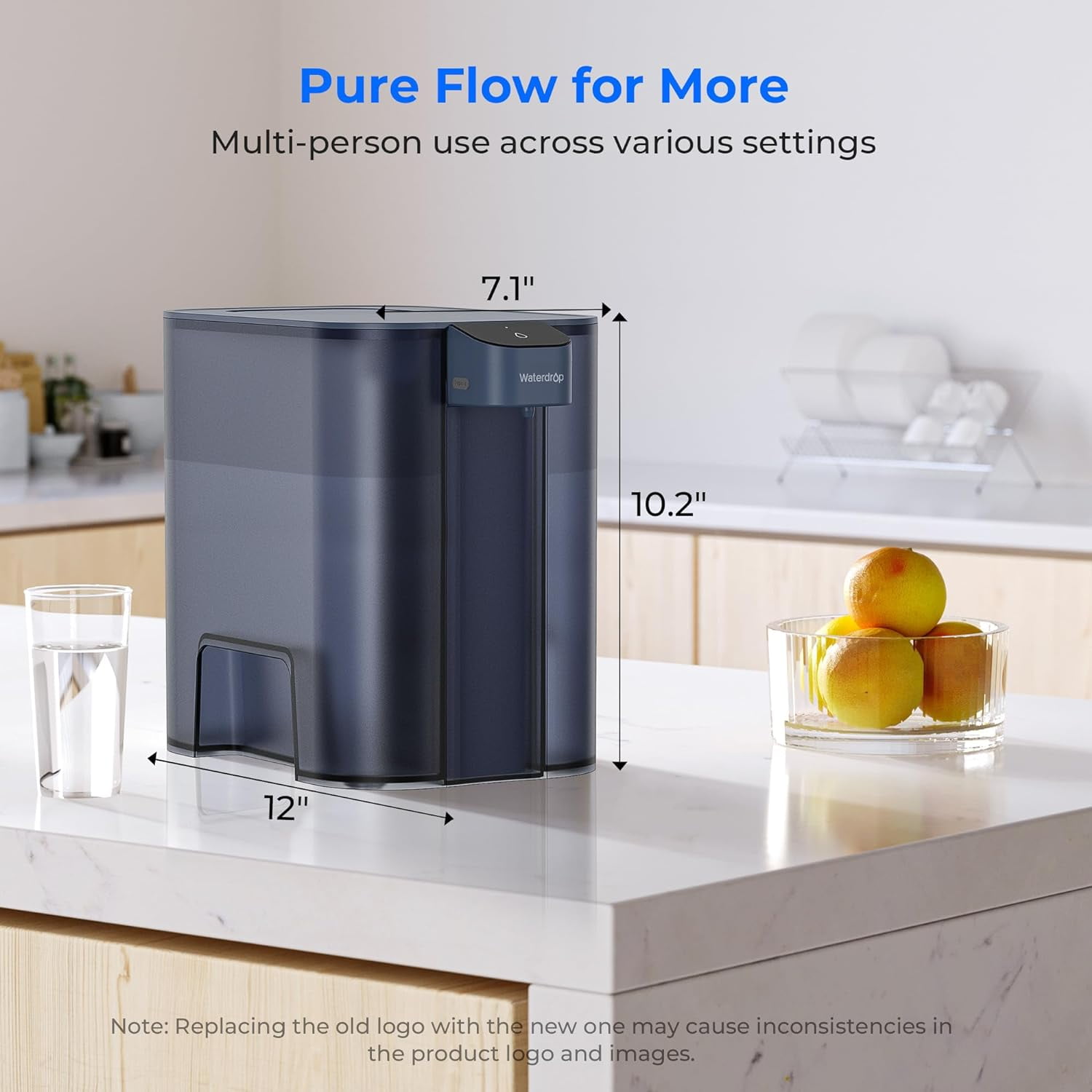 Waterdrop ED04B-L Mega Electric Water Filter Dispenser, Rechargeable Instant Filtration System (Blue, 27-Cup) wtxz0