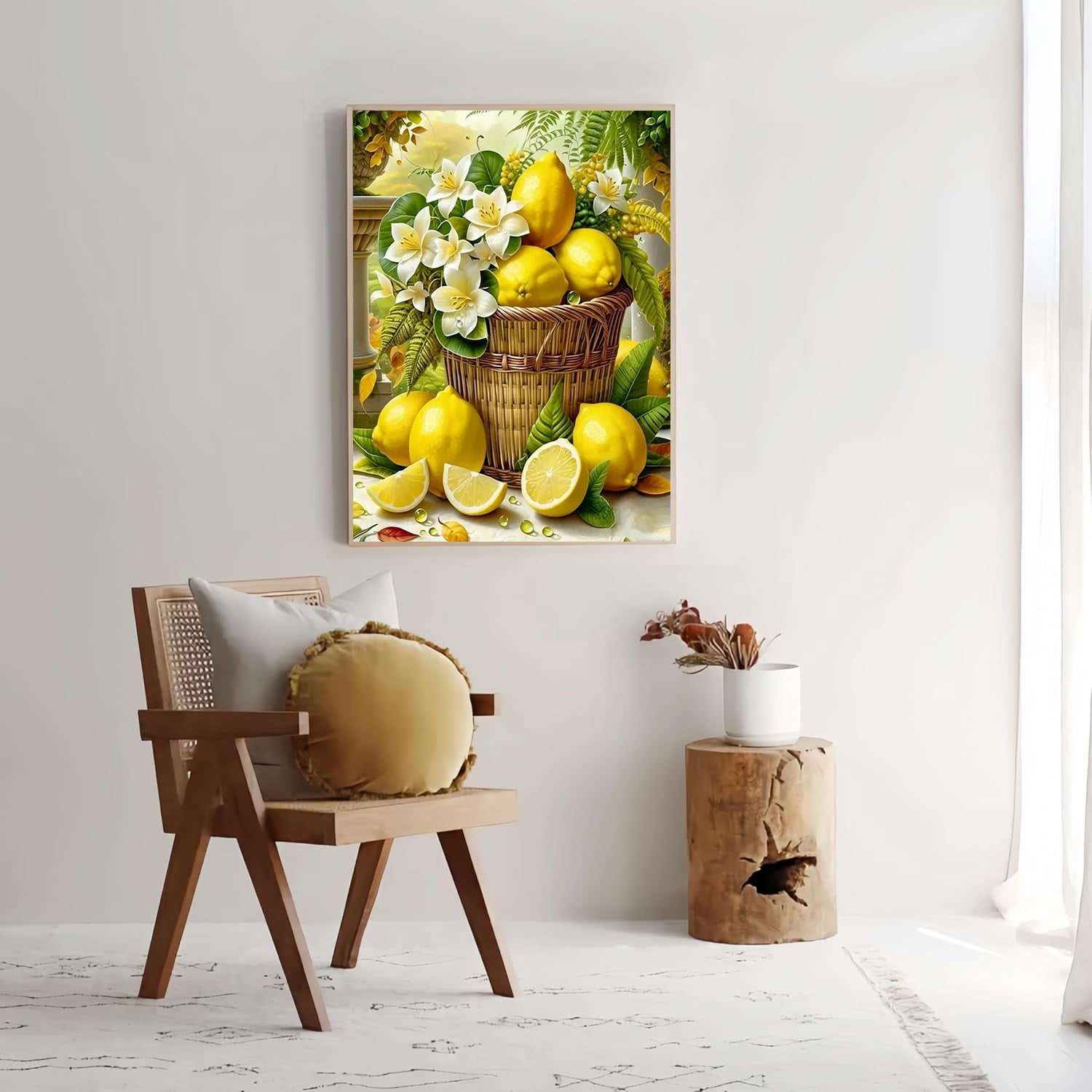 BYGFHLYW Diamond Painting Kit, Lemon Art Craft for Adults, Full Round Drill Wall Decor (Yellow, 12 in x 16 in) sxspn