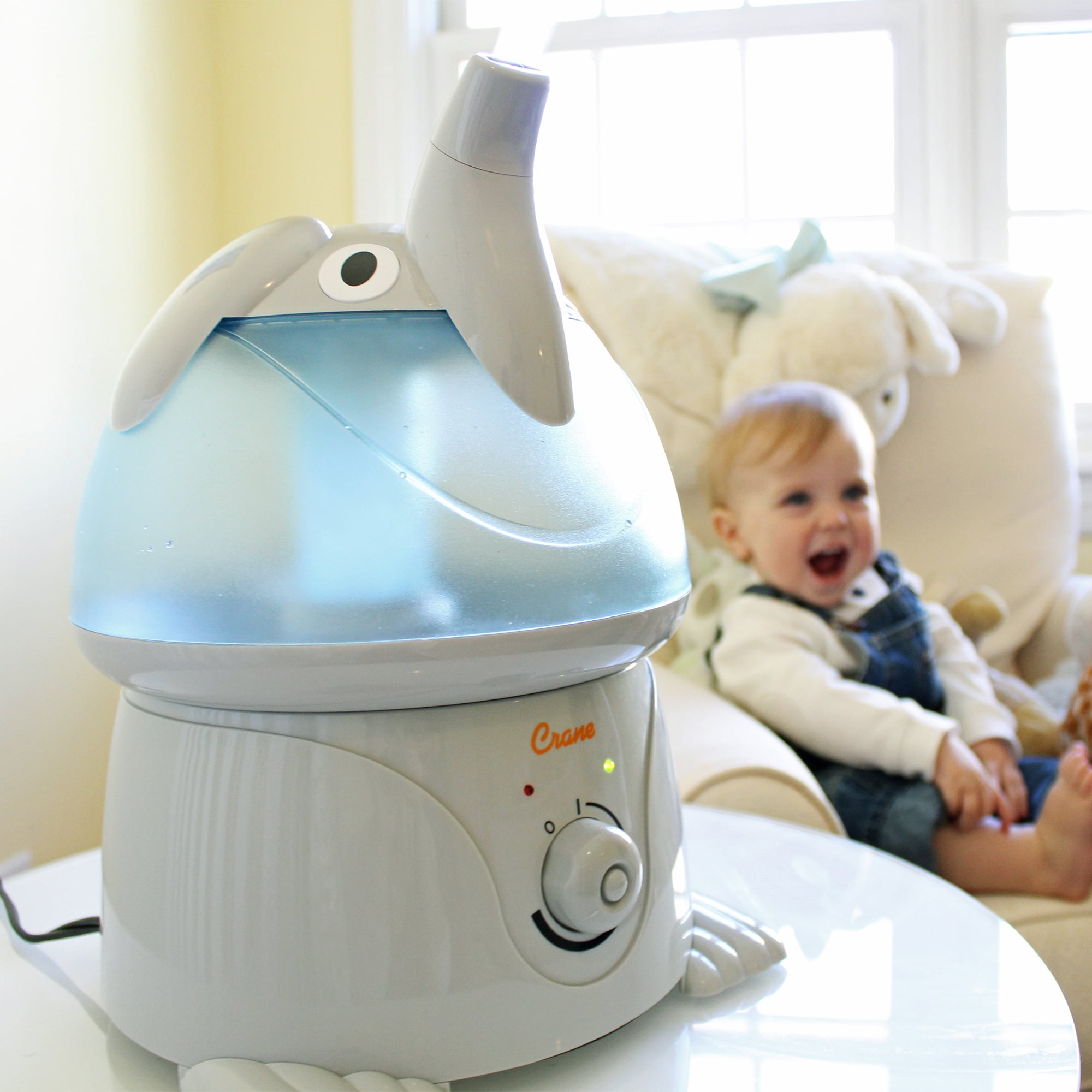 Crane Ultrasonic Elephant Humidifier (Gray, 1 gal) p55pk