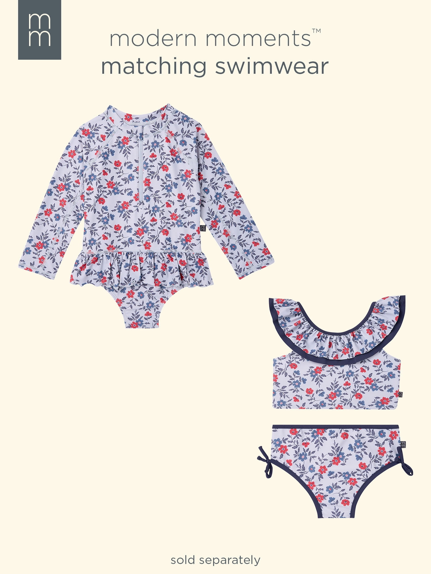 Modern Moments by Gerber Baby and Toddler Girl Rashguard with Ruffles (Pink, 3M) 72yos