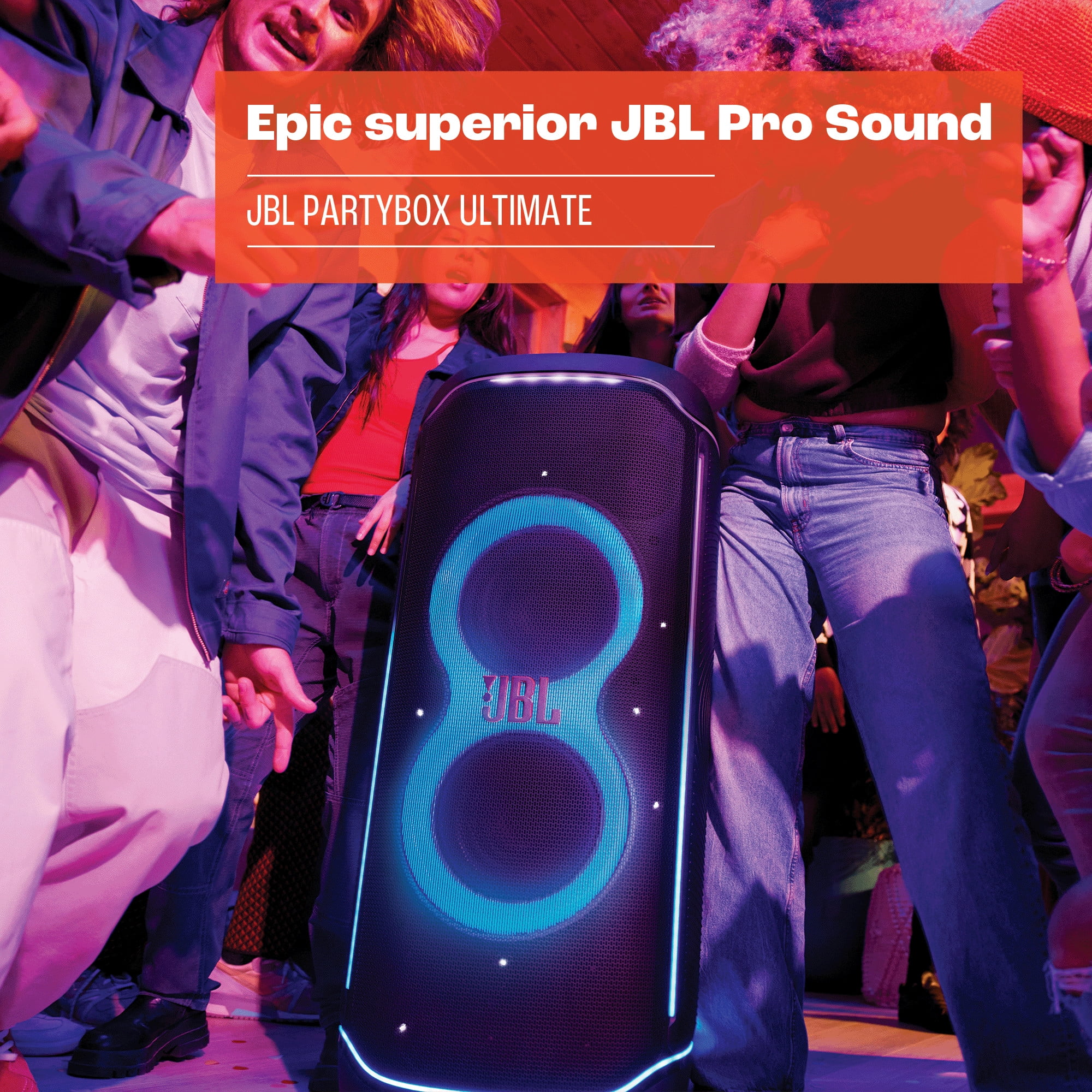 JBL PartyBox Ultimate High-Power Wireless Party Speaker with Dynamic Lightshow and Splashproof Design (Black) ny8wo