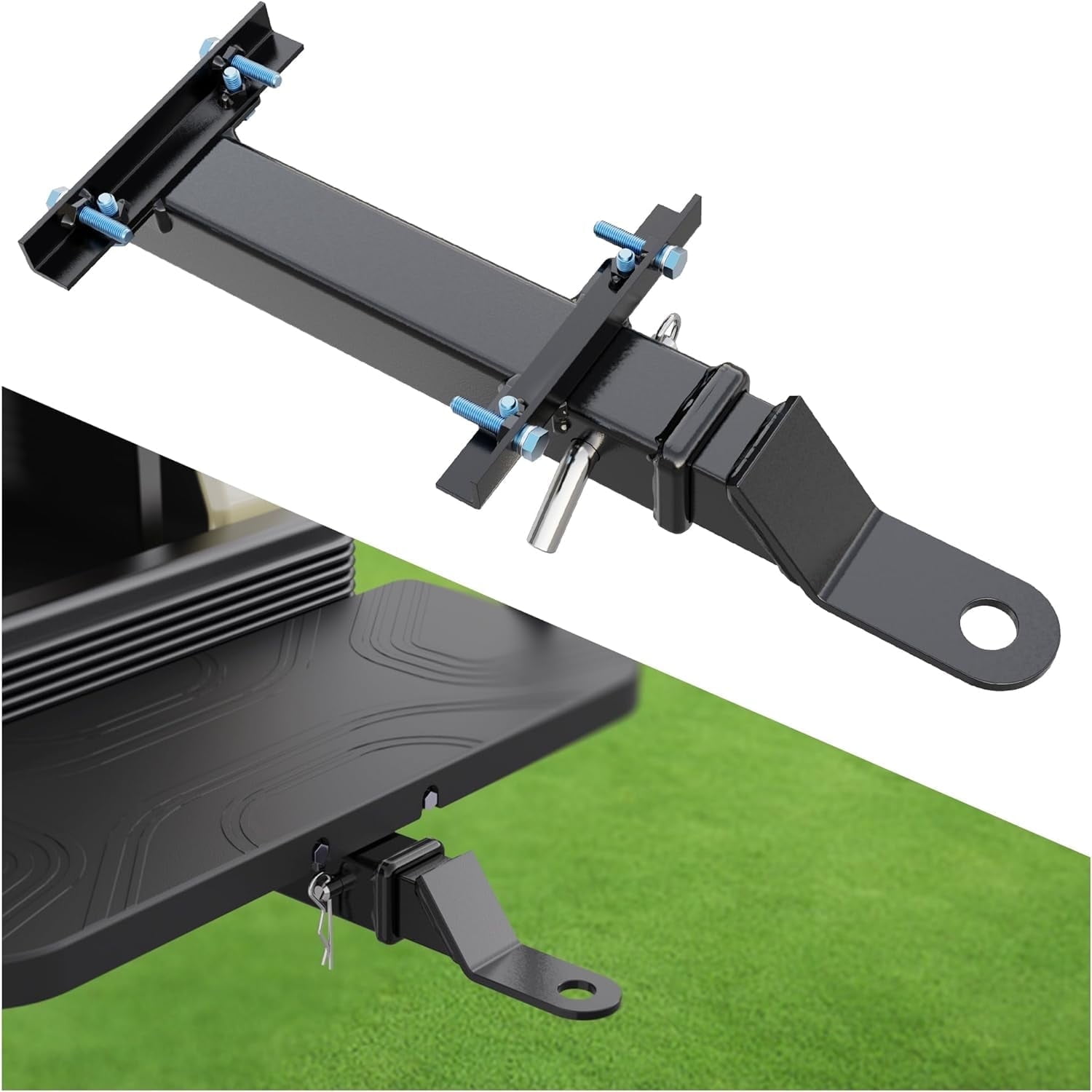10L0L Golf Cart Heavy Duty Trailer Hitch Receiver Kit for Club Car EZGO Yamaha (Black, 8.3 in x 4.9 in x 2.6 in) 5oc48
