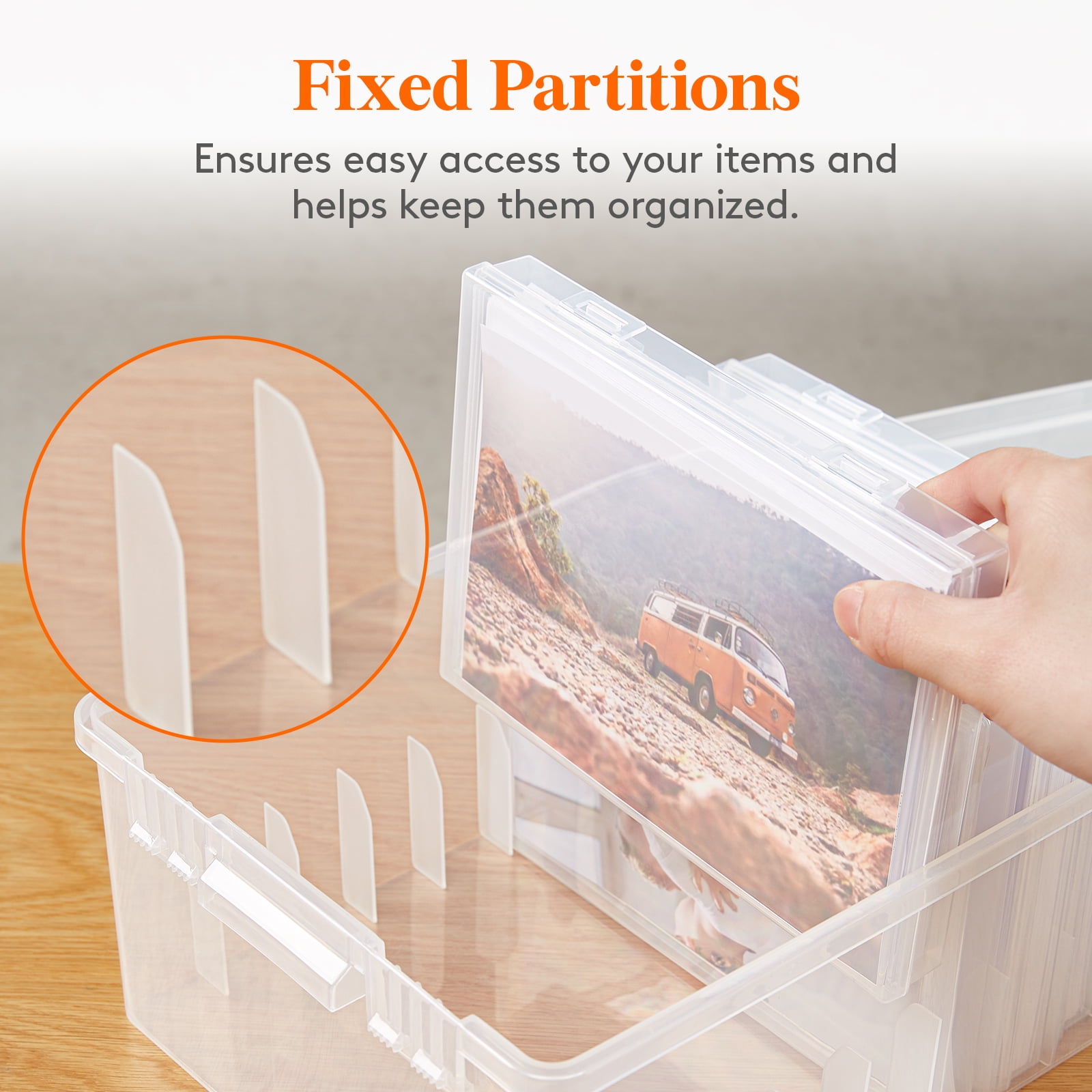 Lifewit Photo Storage Box Organizer Case (Clear, 9-Pack for 5x7 Photos) 5e6ks