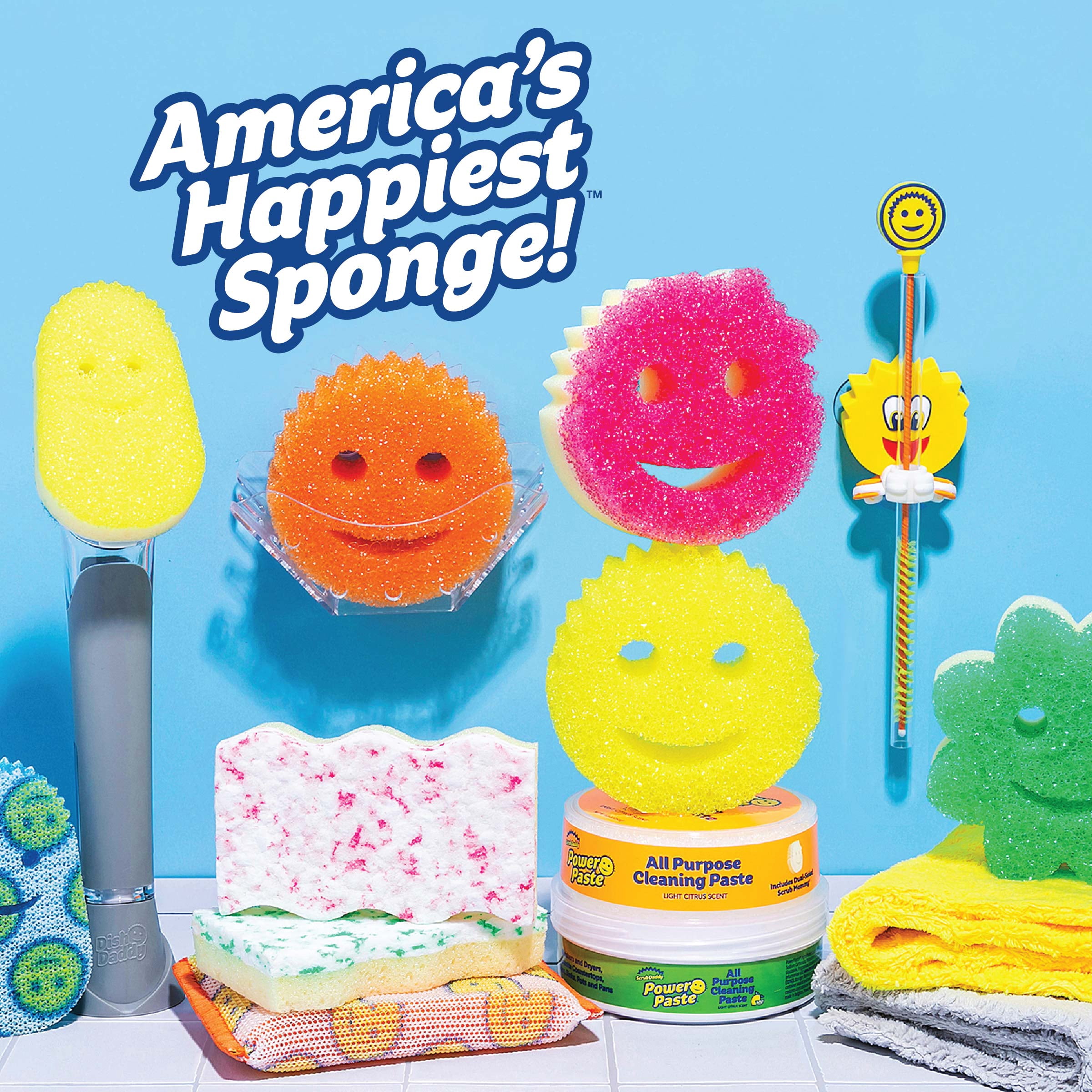 Scrub Daddy Original Scratch-Free Cleaning Sponge, Heavy-Duty Kitchen & Bath Scrubber (Yellow, 1 Count) vpfd7
