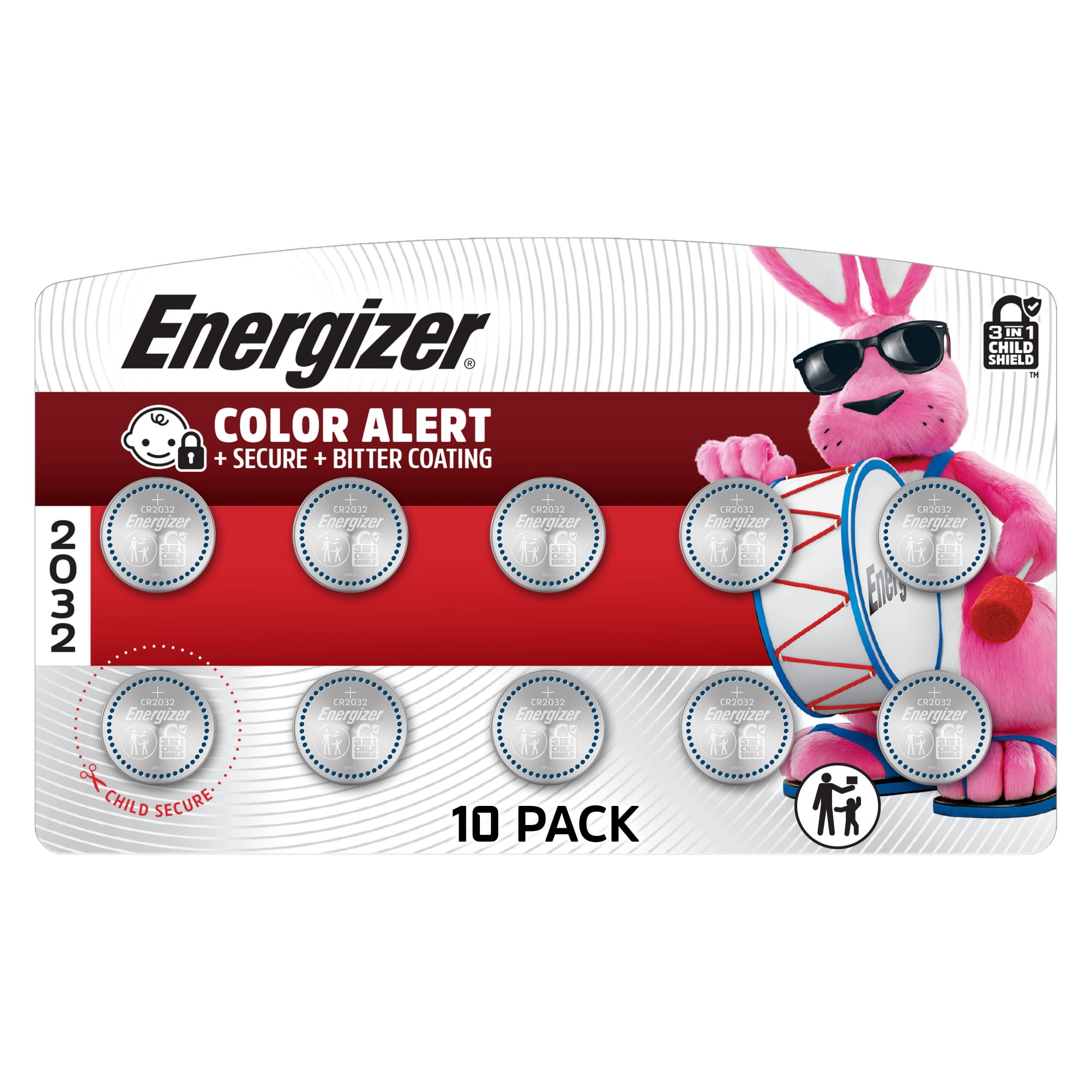 Energizer CR2032 Lithium Coin Batteries (10 Pack) Long-Lasting 3V Power for Key Fobs and Smart Devices 9dpwc