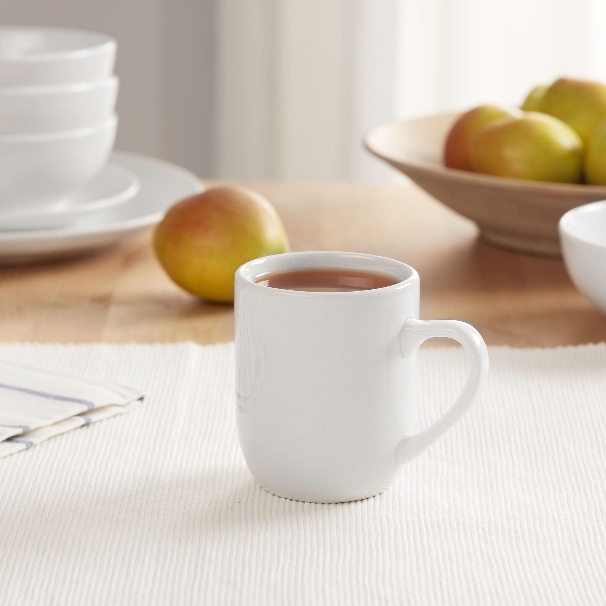Mainstays Glazed Stoneware Coffee Mug (White, 12 oz) hj1hz
