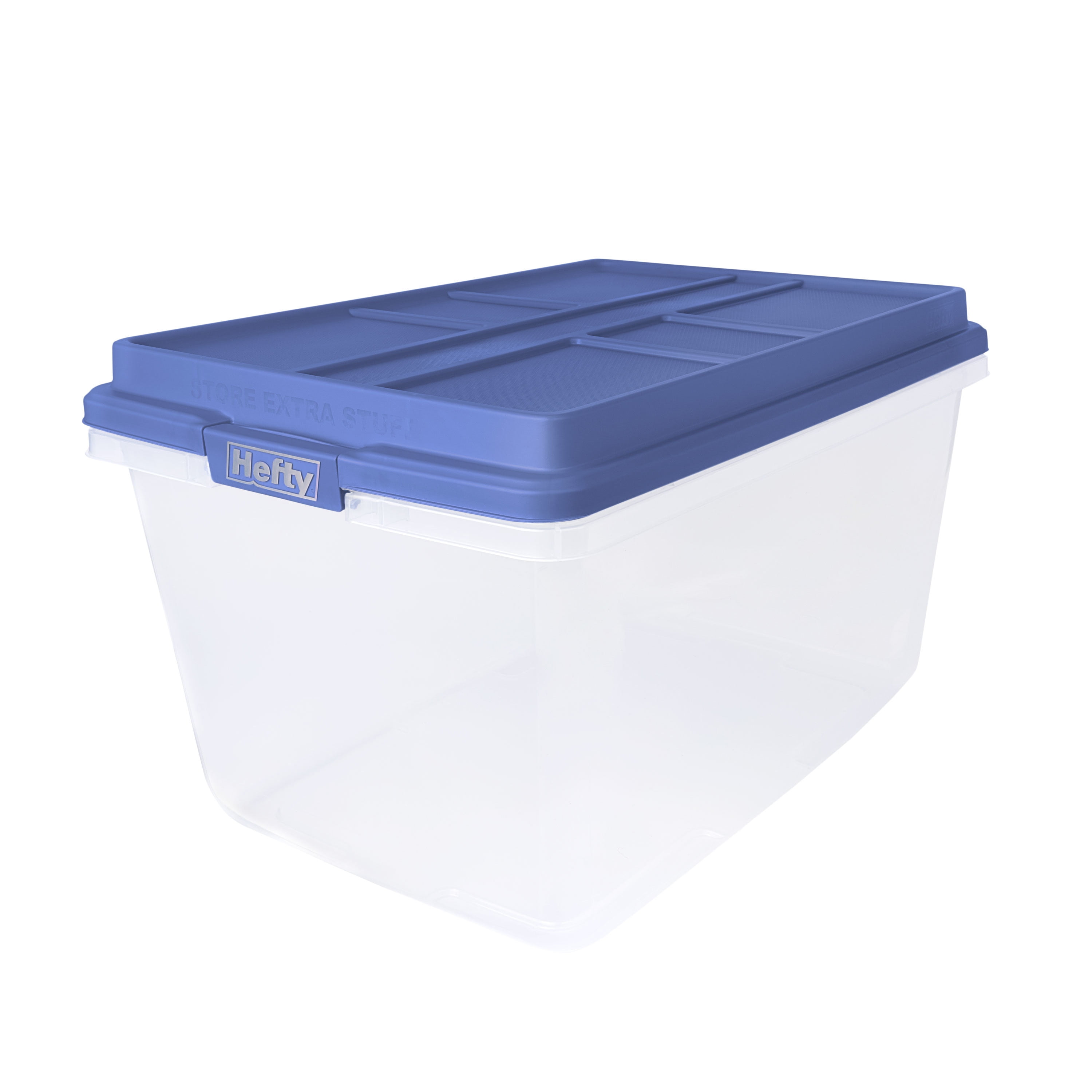 Hefty HI-RISE Large Latching Storage Bin with Secure Lid (Clear, 72 Quart) 7p4w7