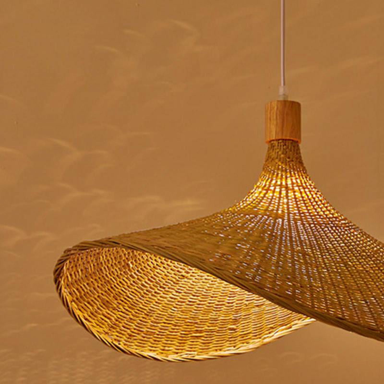 MagiDeal Bamboo Ceiling Hanging Lamp Hat Light Shade (Brown, 11.8 in) tcyn3