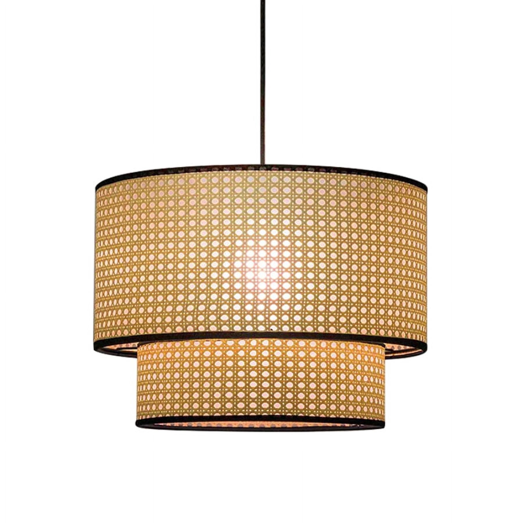 Arturesthome Mid Century Hand-Woven Rattan Pendant Light (Black, 12 in) wn4nw