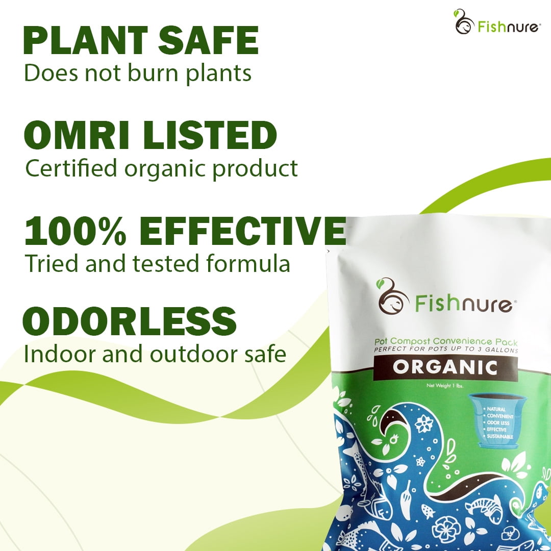 Fishnure Organic Compost Fertilizer for Indoor and Outdoor Plants (8 lb) px1yy