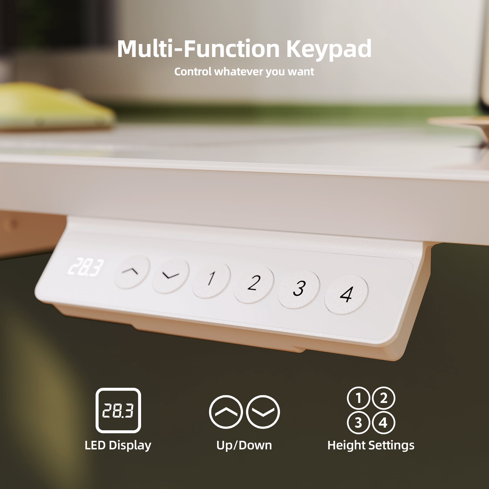 INNOVAR Electric Standing Desk with Wireless Charging and Drawer (55 in, White) mgaia