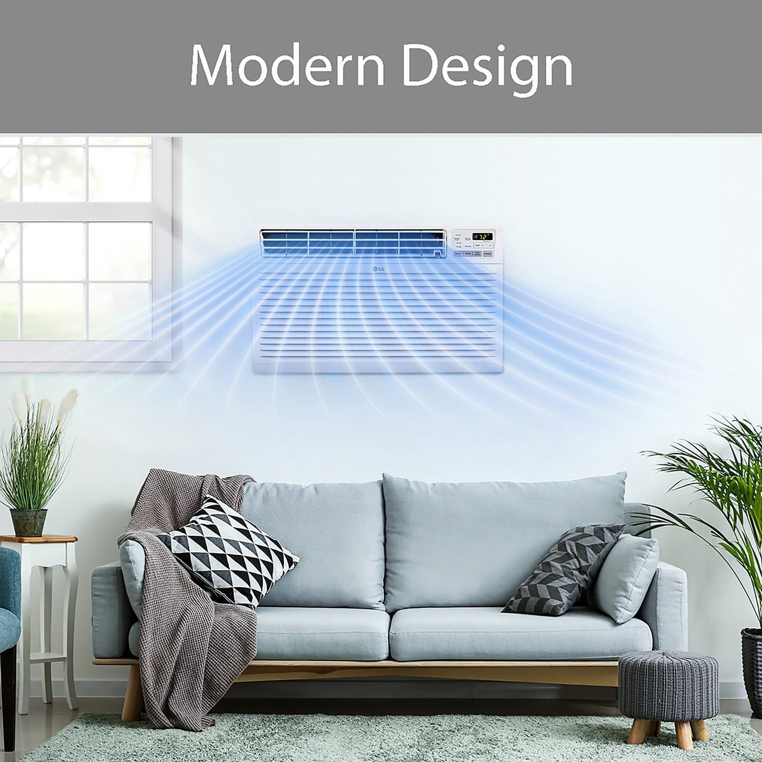 LG 7,800 BTU Through-the-Wall Air Conditioner with Remote Control (White, 330 Sq. ft. Coverage) jsvdj