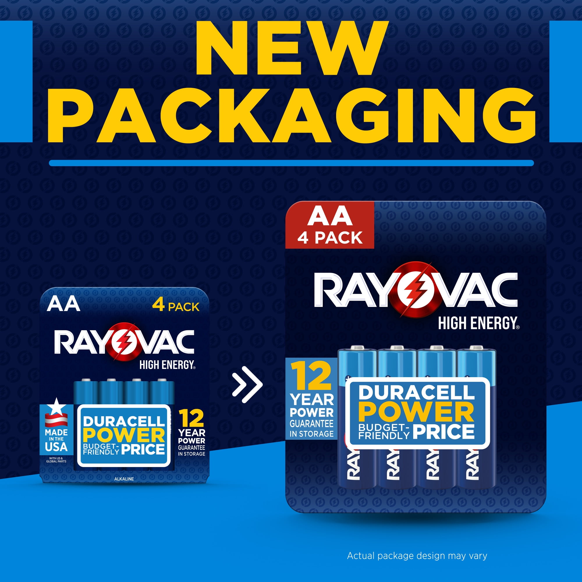 Rayovac High Energy AA Batteries (4 Pack) Long-Lasting Alkaline Power for Household Devices 2b2fz