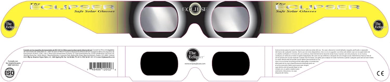 Eclipser Solar Eclipse Glasses (ISO Certified, 10 Pack) orj3e
