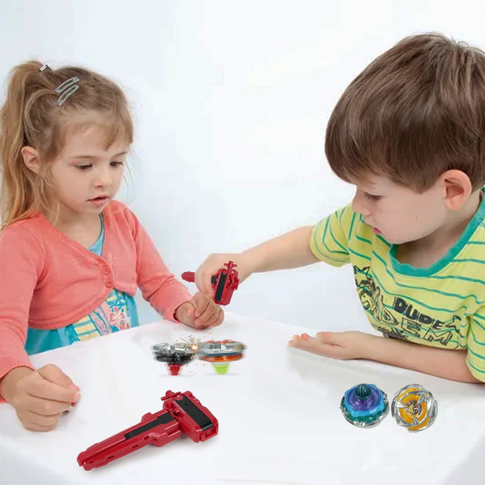 Jaawind Spinning Top Battle Set with 12 Tops, 3 Launchers, and Storage Case (16 Piece Set) 2zgww