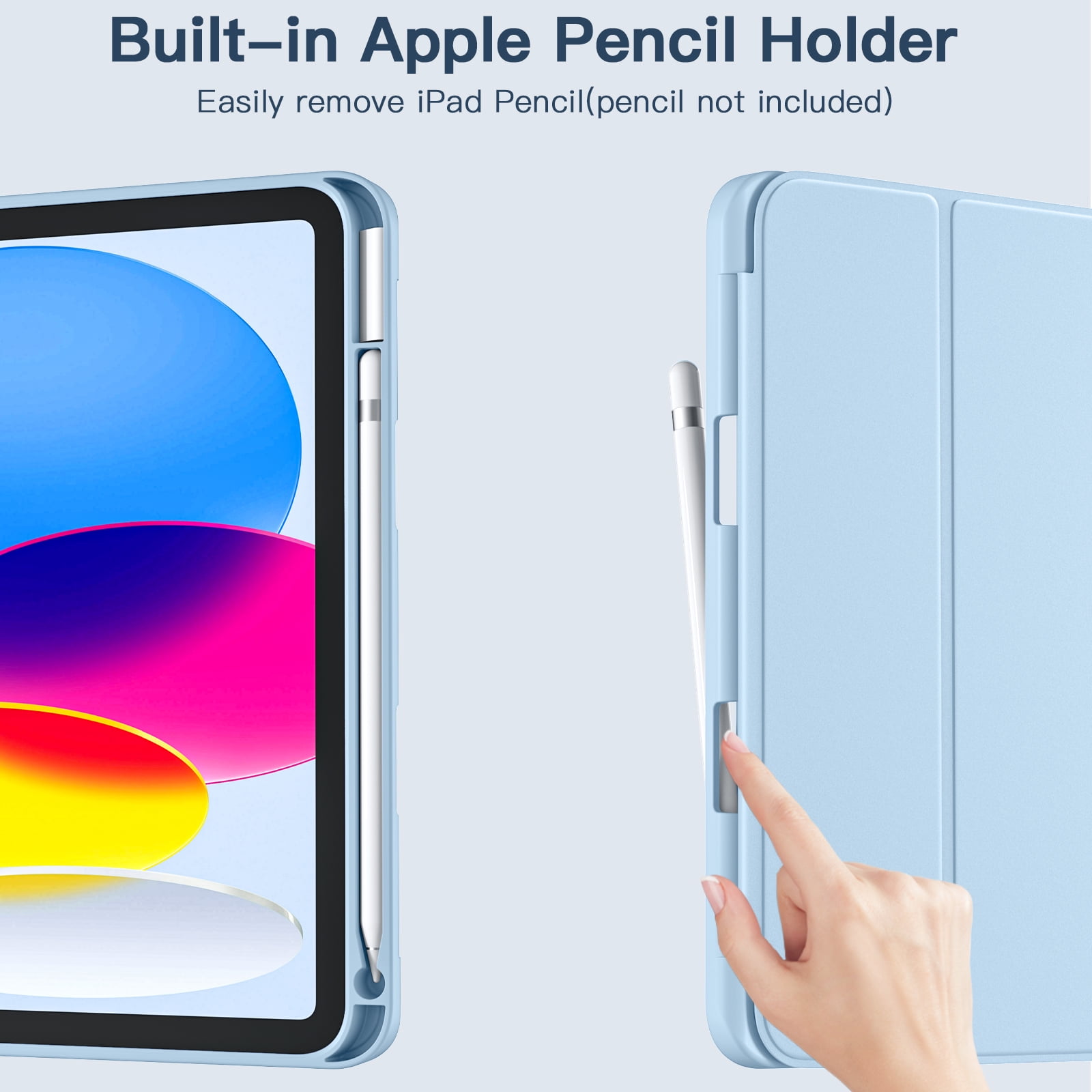 GEAK iPad Case for 11 inch & 10.9 inch Models with Pencil Holder (Blue, 11 in) h8f6o