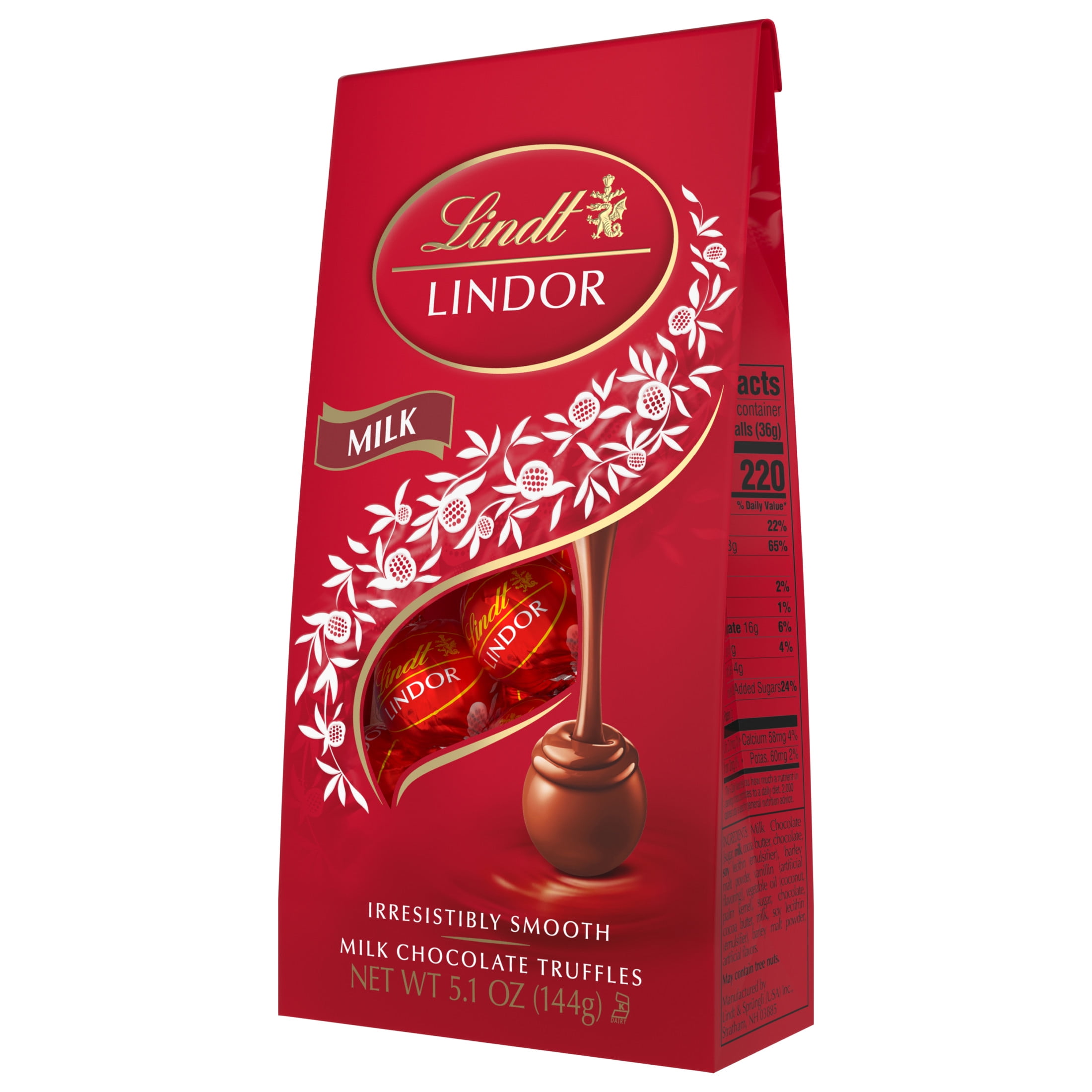 Lindt LINDOR Milk Chocolate Candy, Smooth Melting Milk Chocolate Truffles (5.1 oz) pmwf7